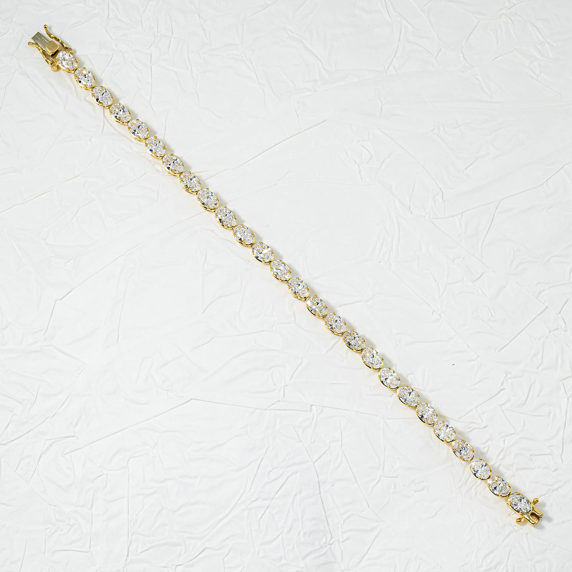 14K White Gold Oval Cut Diamond Tennis Bracelet 8.54ct - Image 5