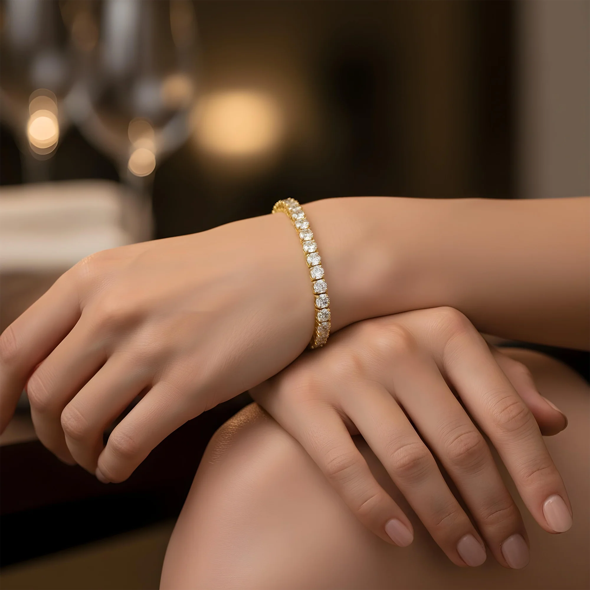 14K White Gold Oval Cut Diamond Tennis Bracelets 8.07ct - Image 5