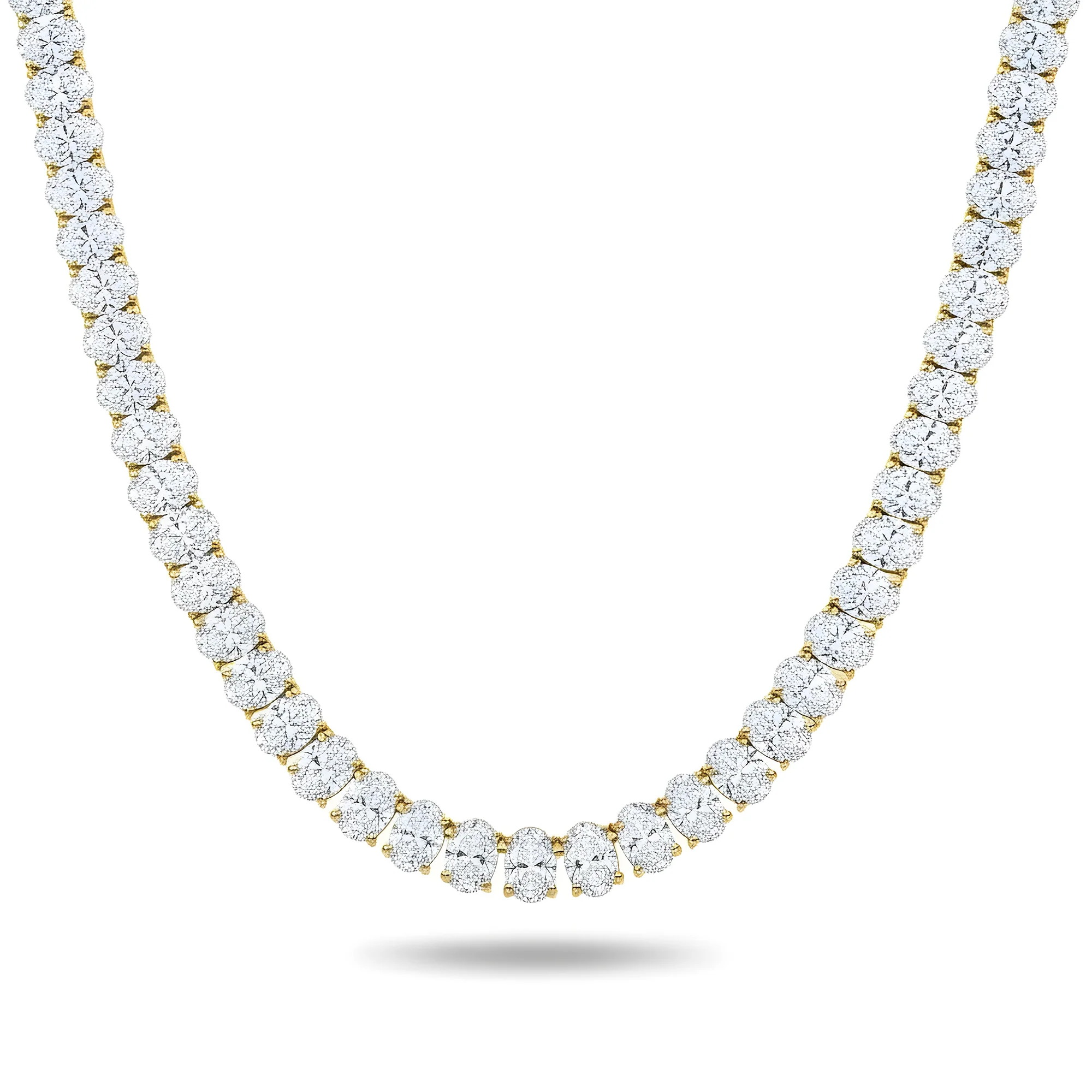 14K White Gold Oval Cut Diamond Tennis Chain 99.50ct - Image 4