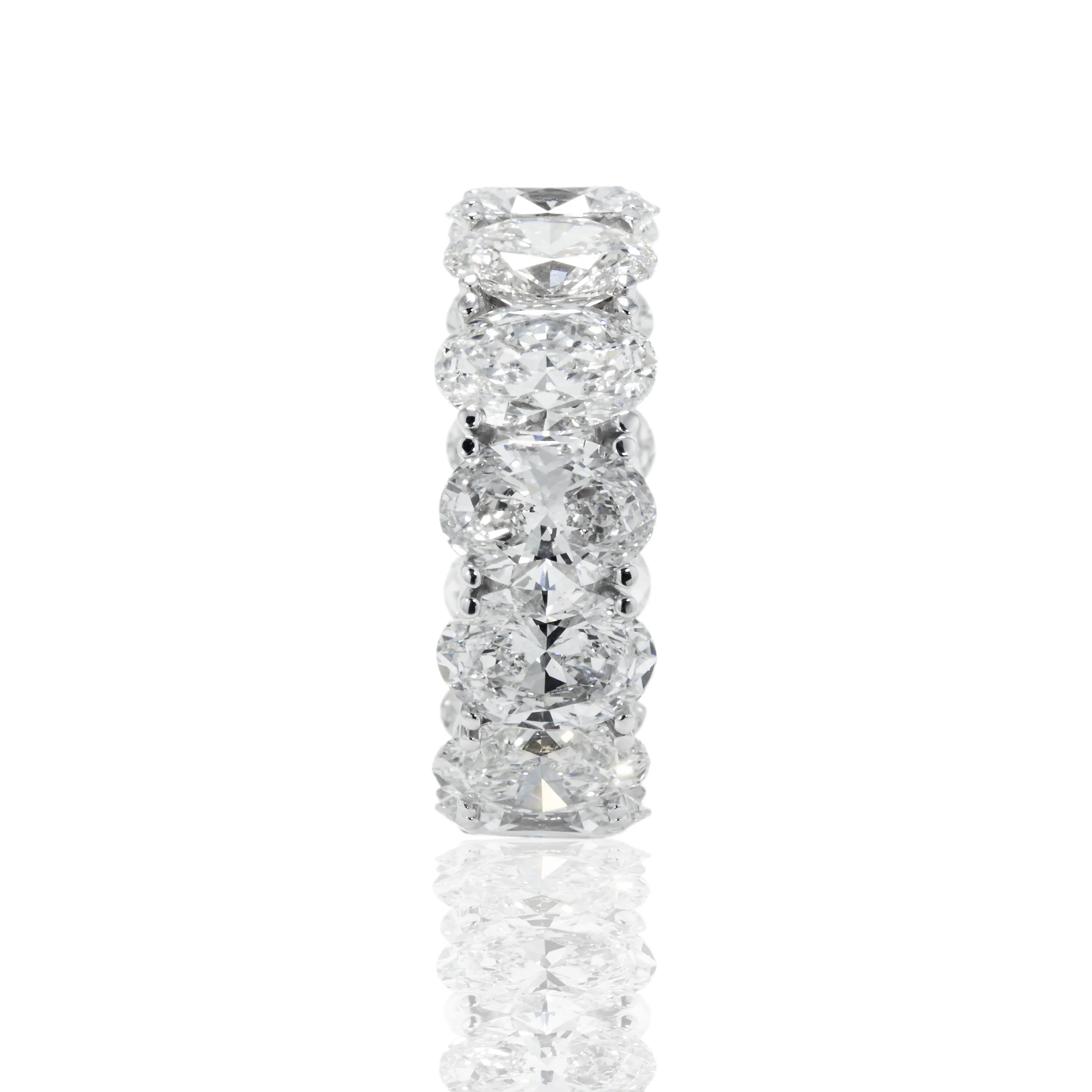 14K White Gold Oval Cut Diamond Eternity Ring 13.40ct (size 5) - Image 4