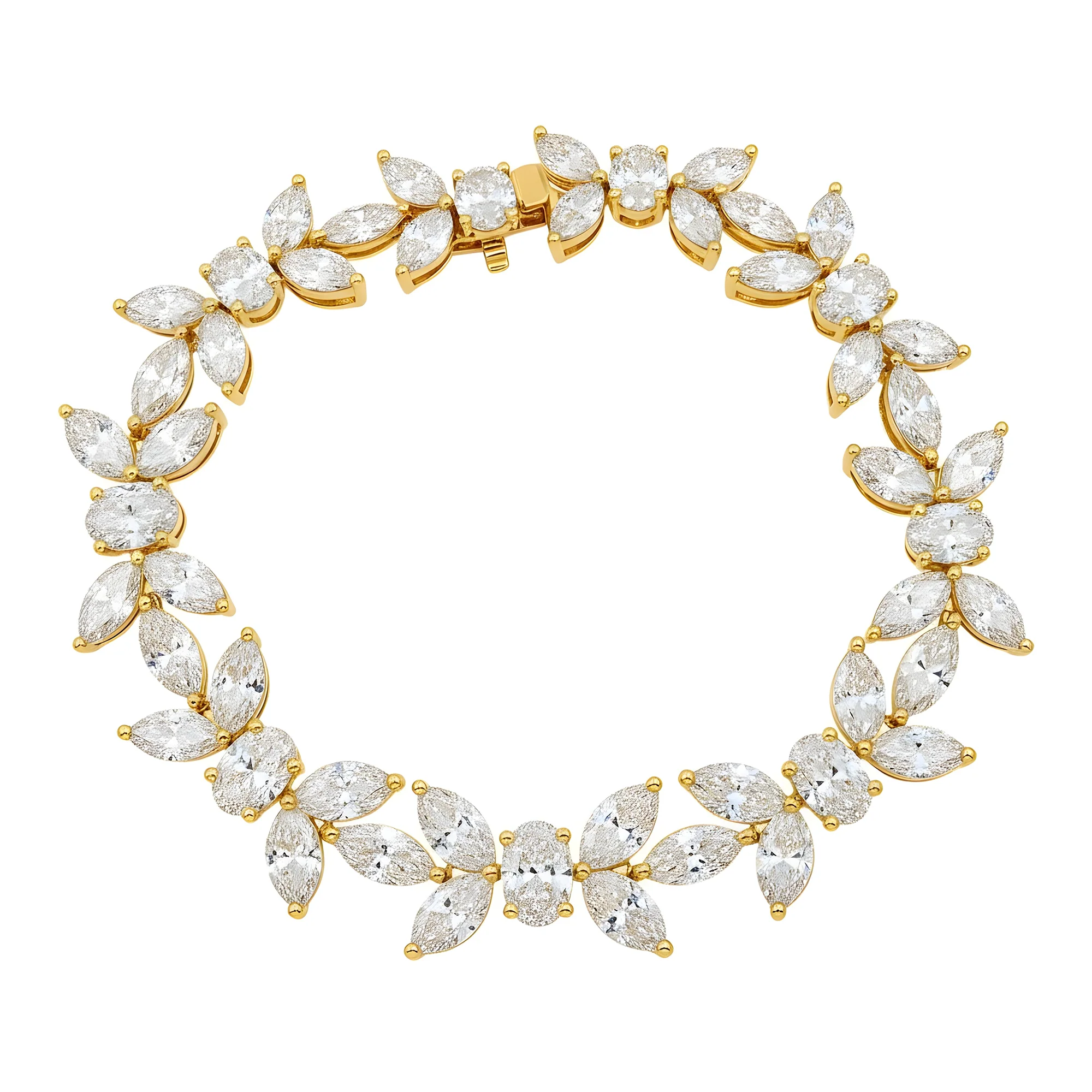 14K White Gold Oval & Marquise Cut Diamond Bracelet 22.92ct - Image 4