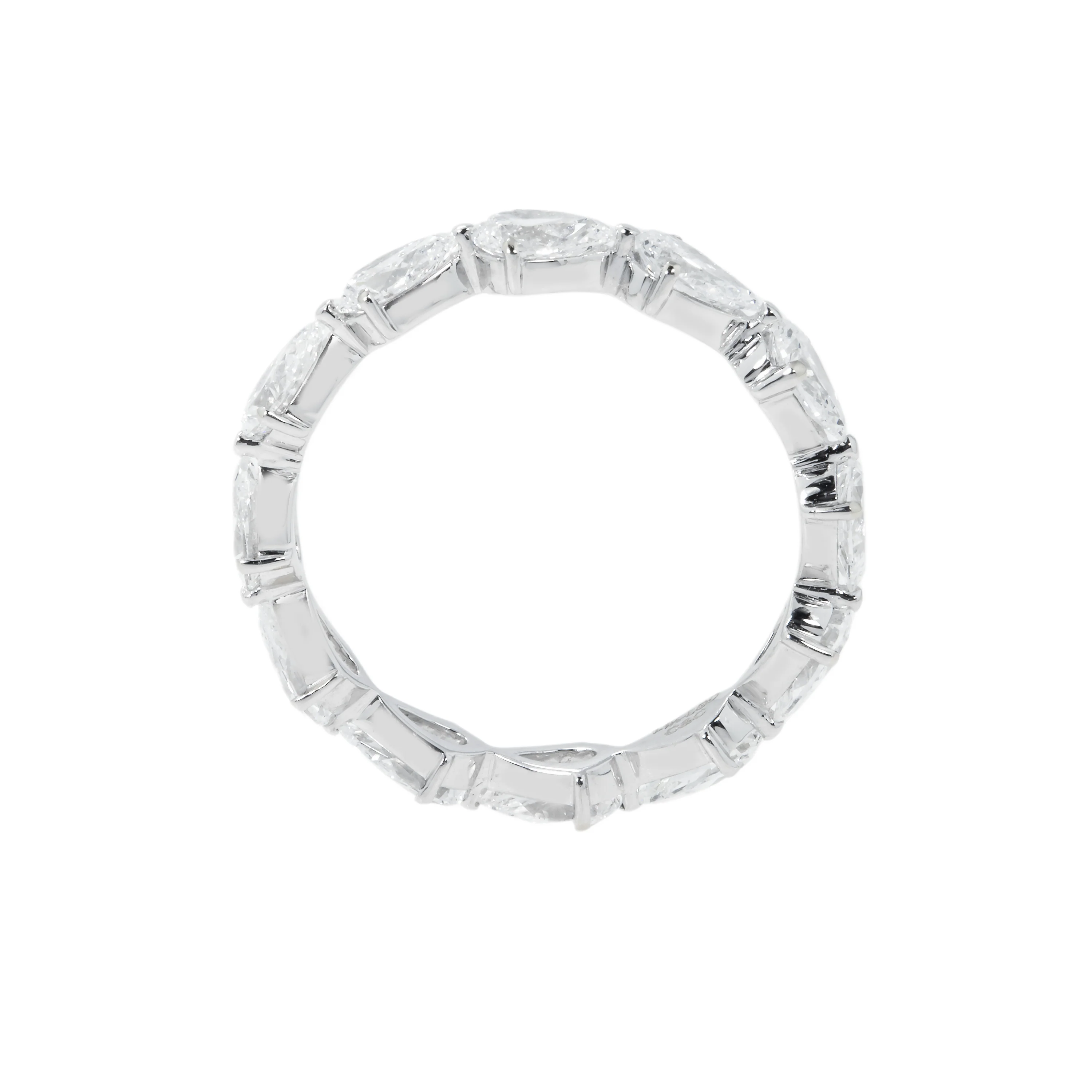 14K White Gold Pear Cut Diamond Eternity Ring 2.20ct (size 6-8) - Image 4