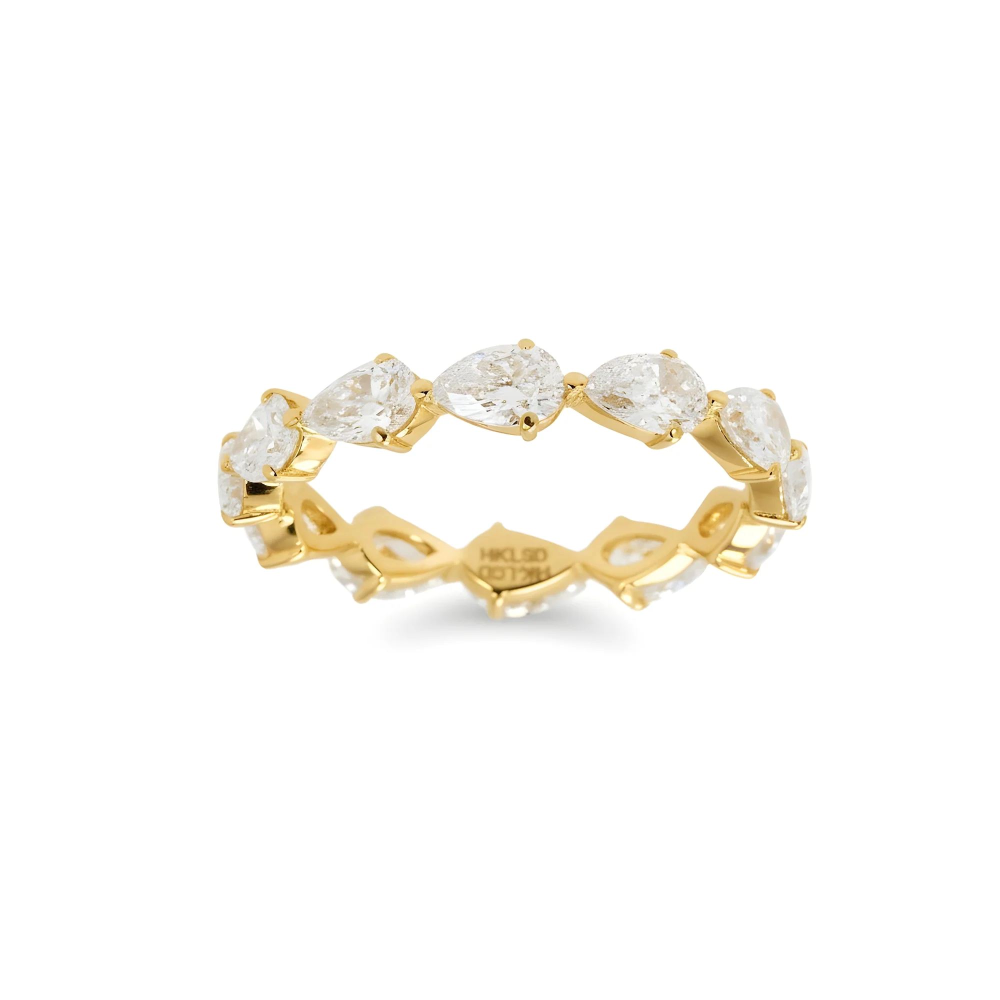 14K White Gold Pear Cut Diamond Eternity Ring 2.20ct (size 6-8) - Image 5