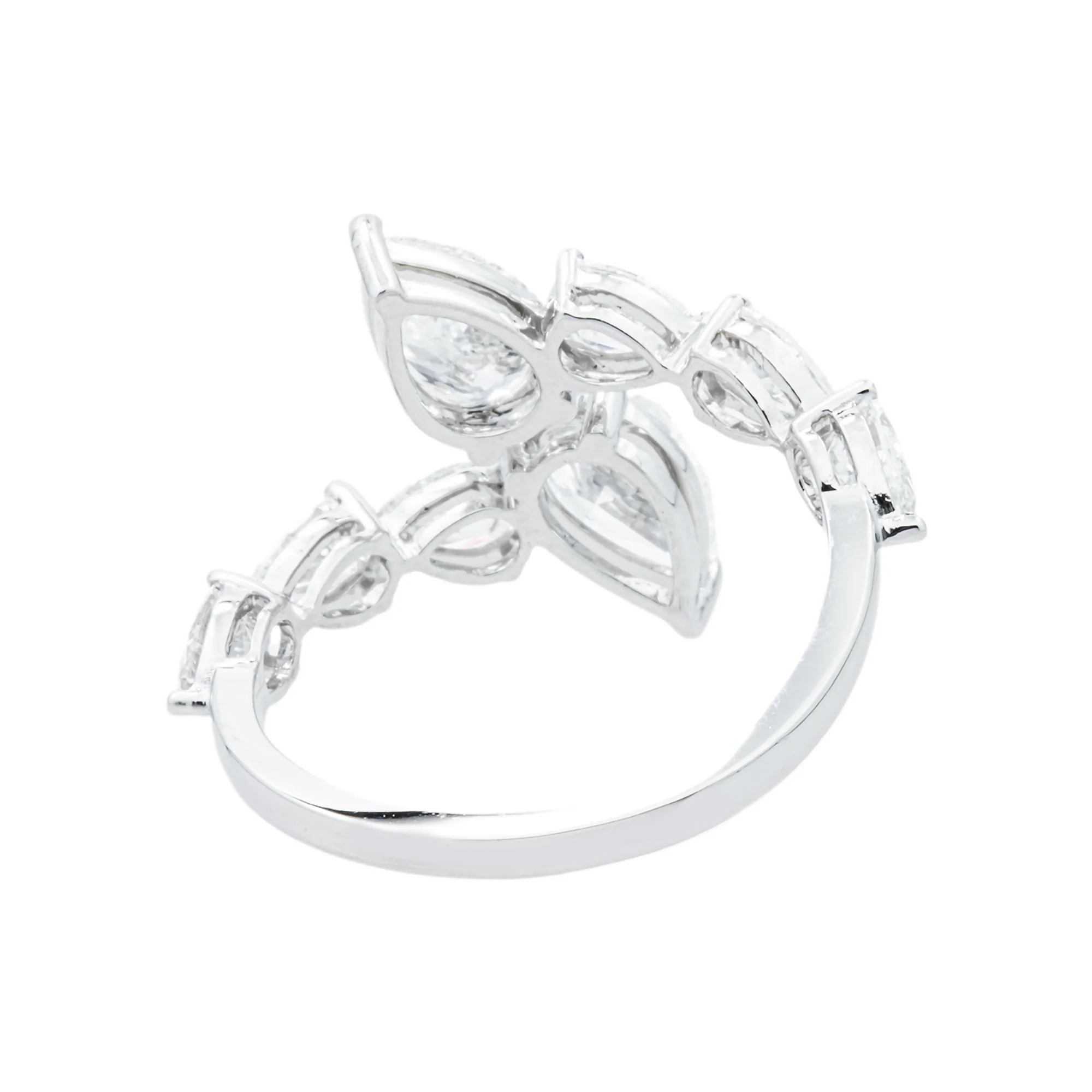 14K White Gold Pear Diamond Wrap Ring 3.04ct - Image 5