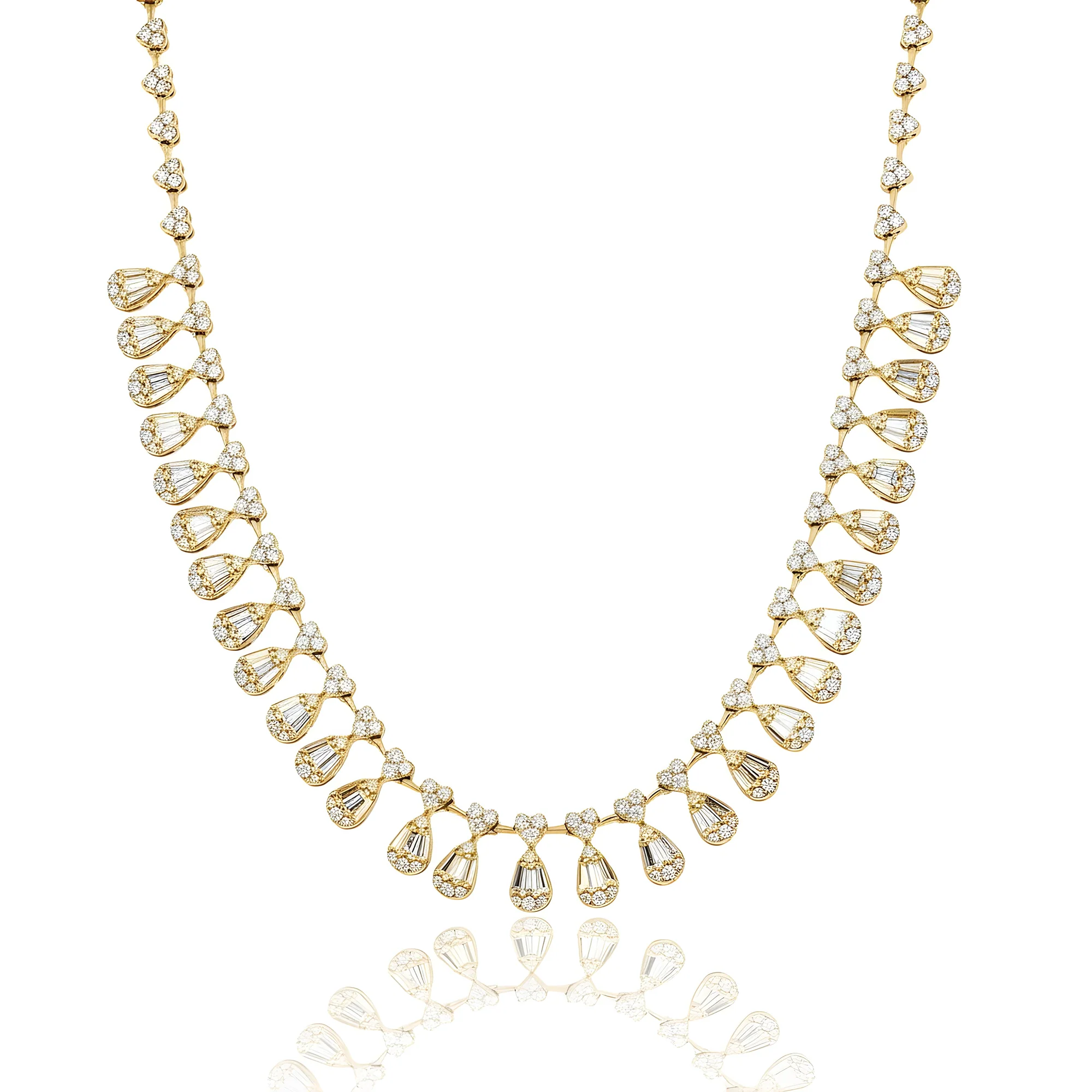 14K White Gold Pear Drop Diamond Necklace 15.25ct - Image 5