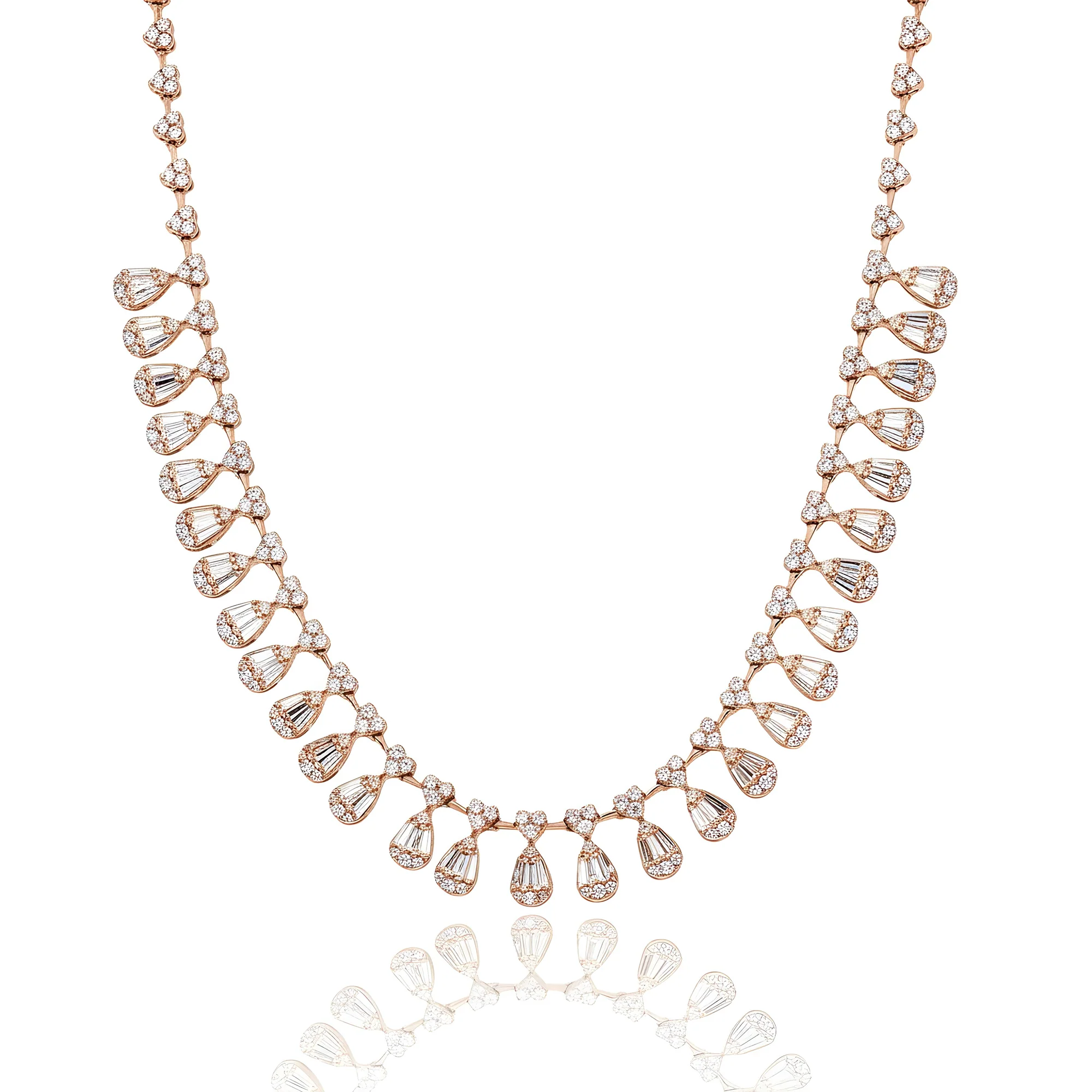 14K White Gold Pear Drop Diamond Necklace 15.25ct - Image 7