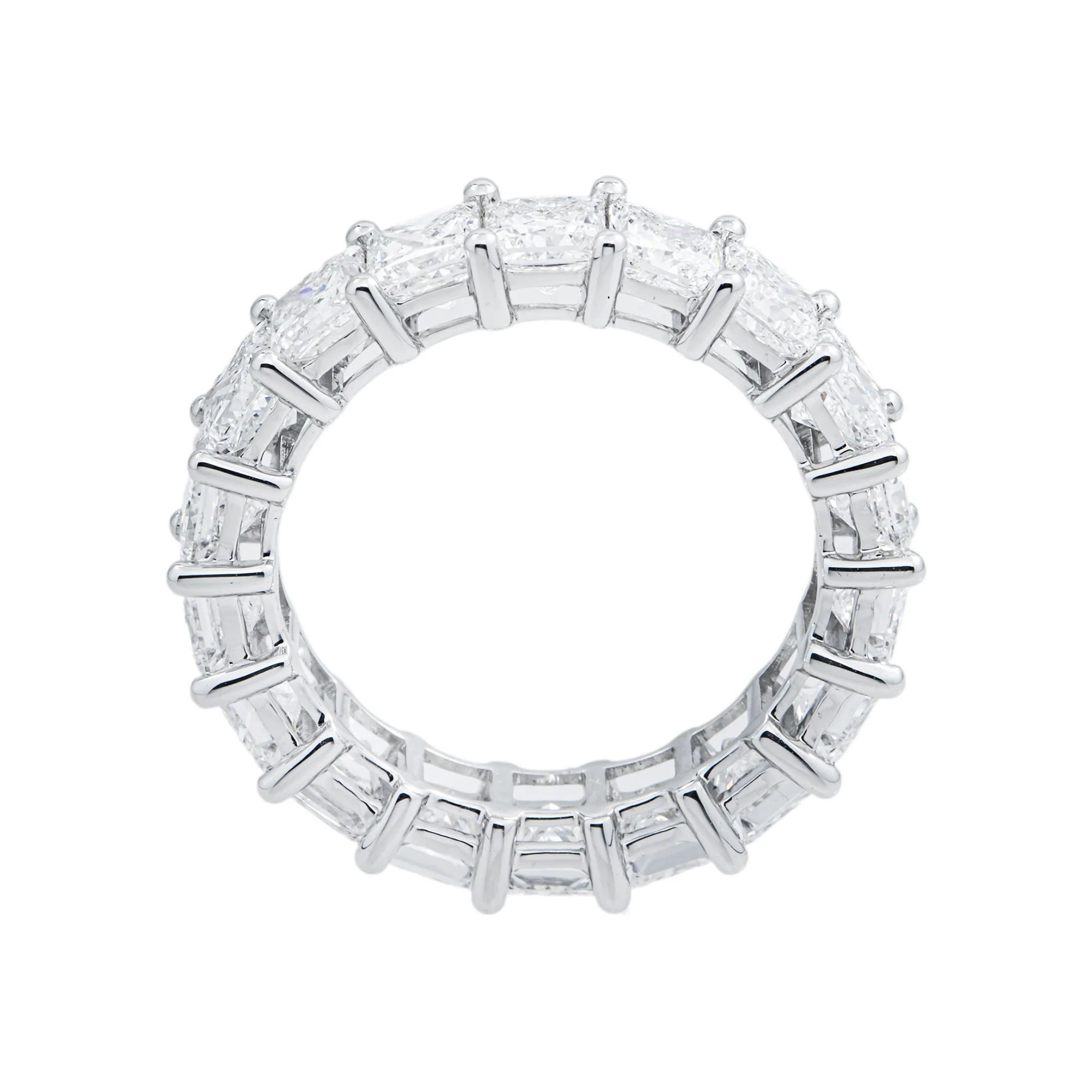 14K White Gold Princess Cut Diamond Eternity Ring 5.77ct (Size 6) - Image 5