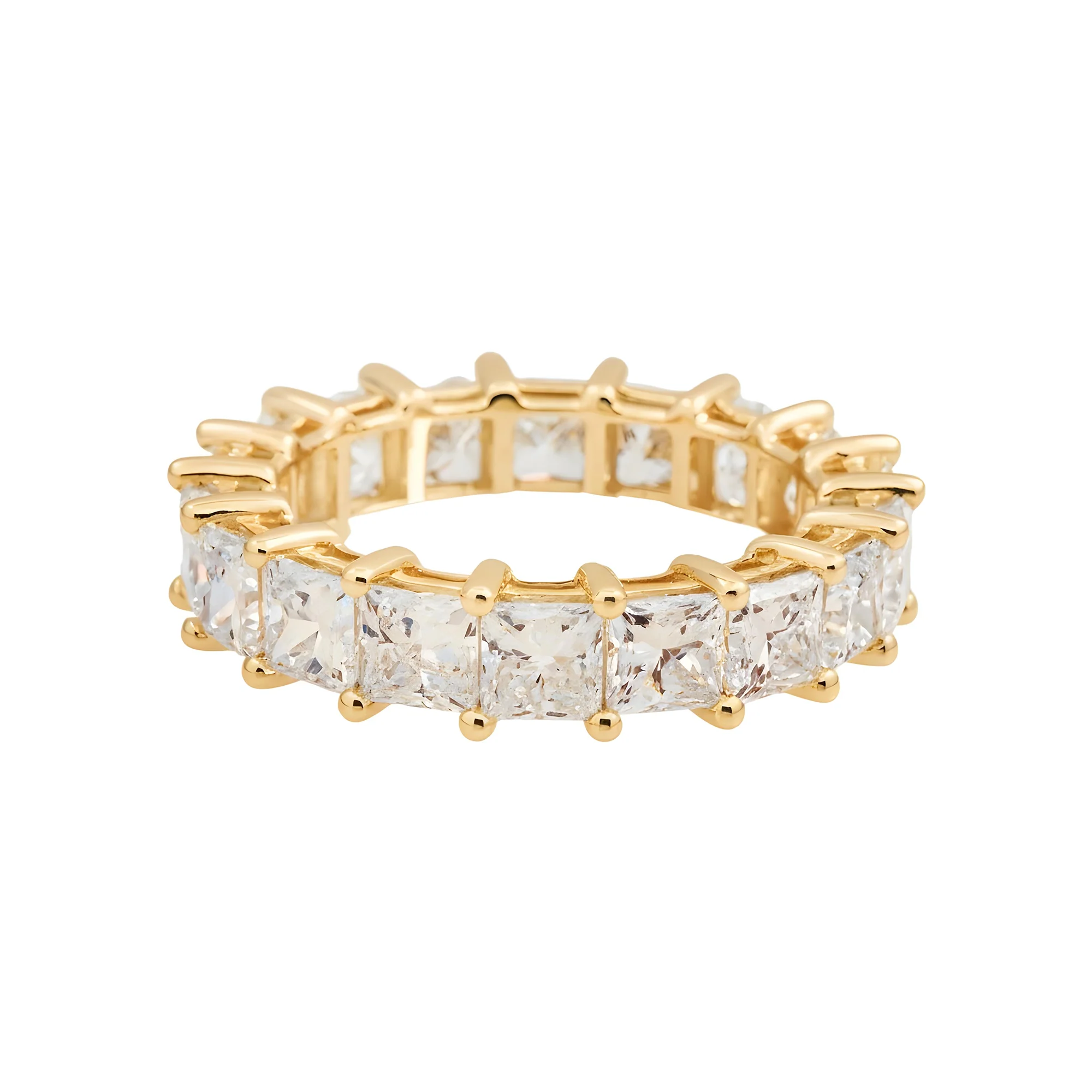 14K White Gold Princess Cut Diamond Eternity Ring 5.77ct (Size 6) - Image 6