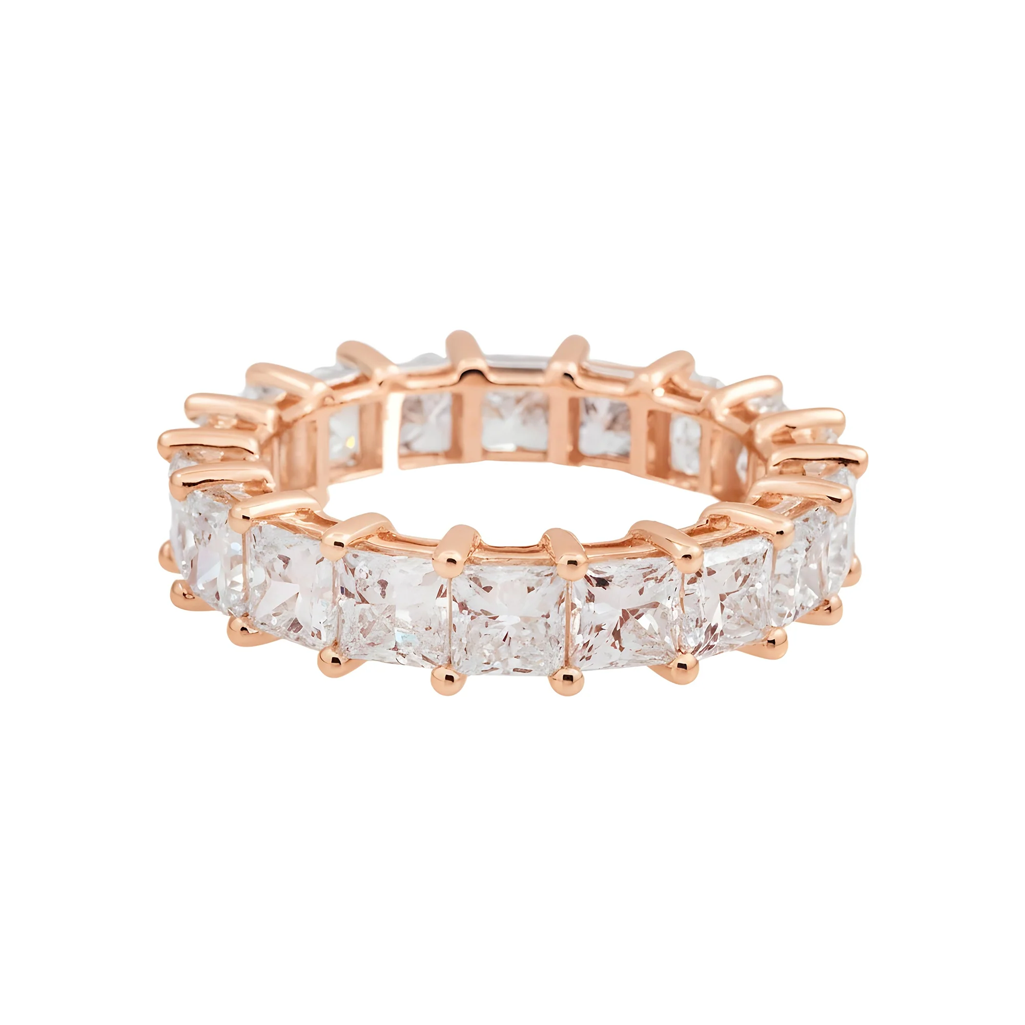 14K White Gold Princess Cut Diamond Eternity Ring 5.77ct (Size 6) - Image 8