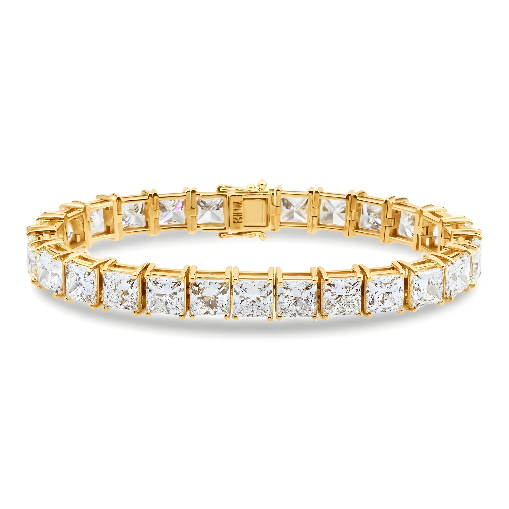 14K White Gold Princess Cut Diamond Tennis Bracelet 41.59 - Image 5