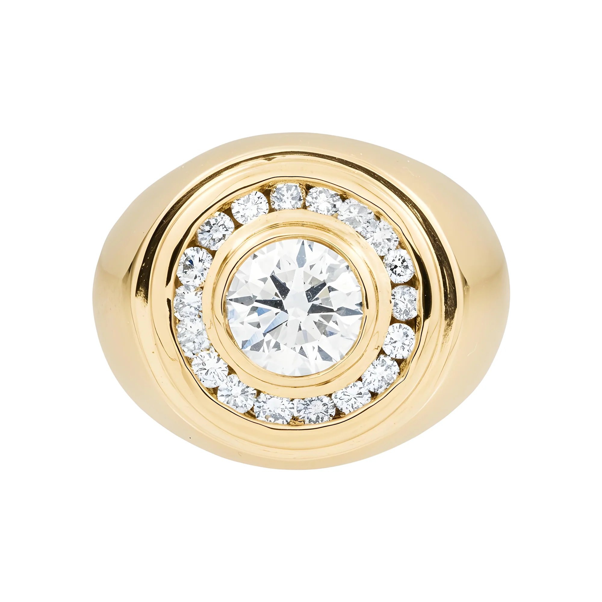 14K White Gold Round Diamond Ring W/ Halo 2.81ctw - Image 6
