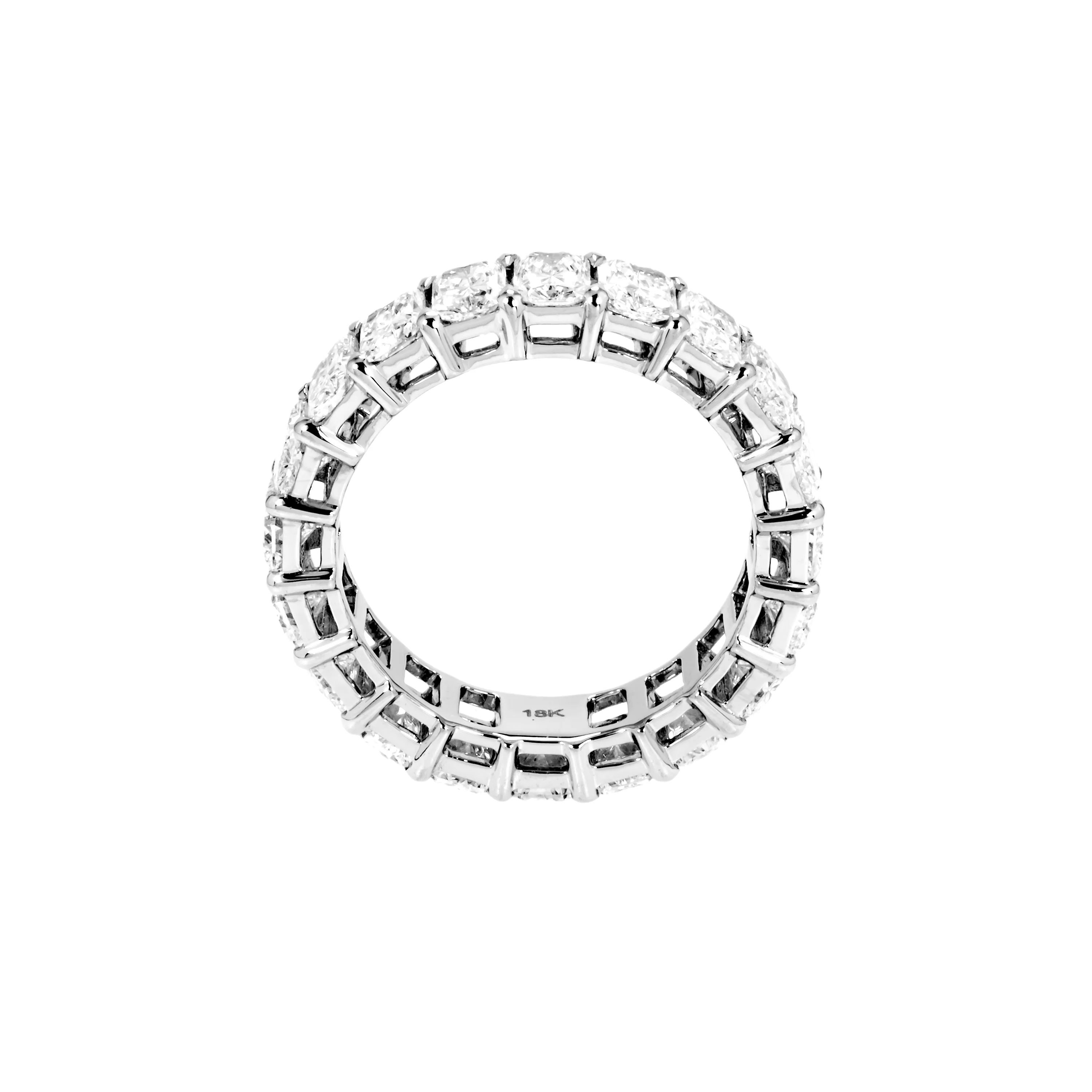 18K White Gold Radiant Cut Diamond Eternity Ring 4.88ct (size 6-8) - Image 4