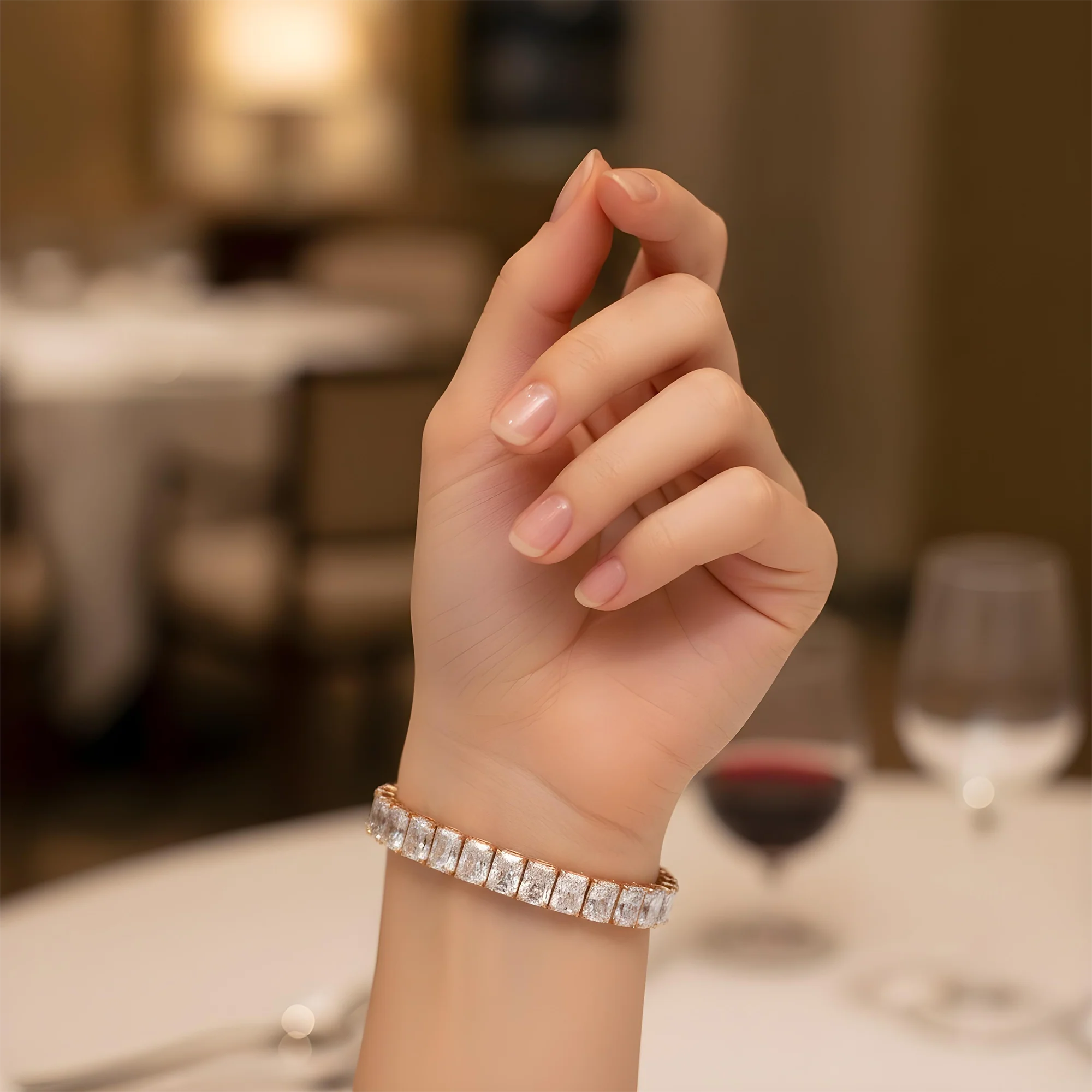 14K White Gold Radiant Cut Diamond Tennis Bracelet 33.09ct - Image 8