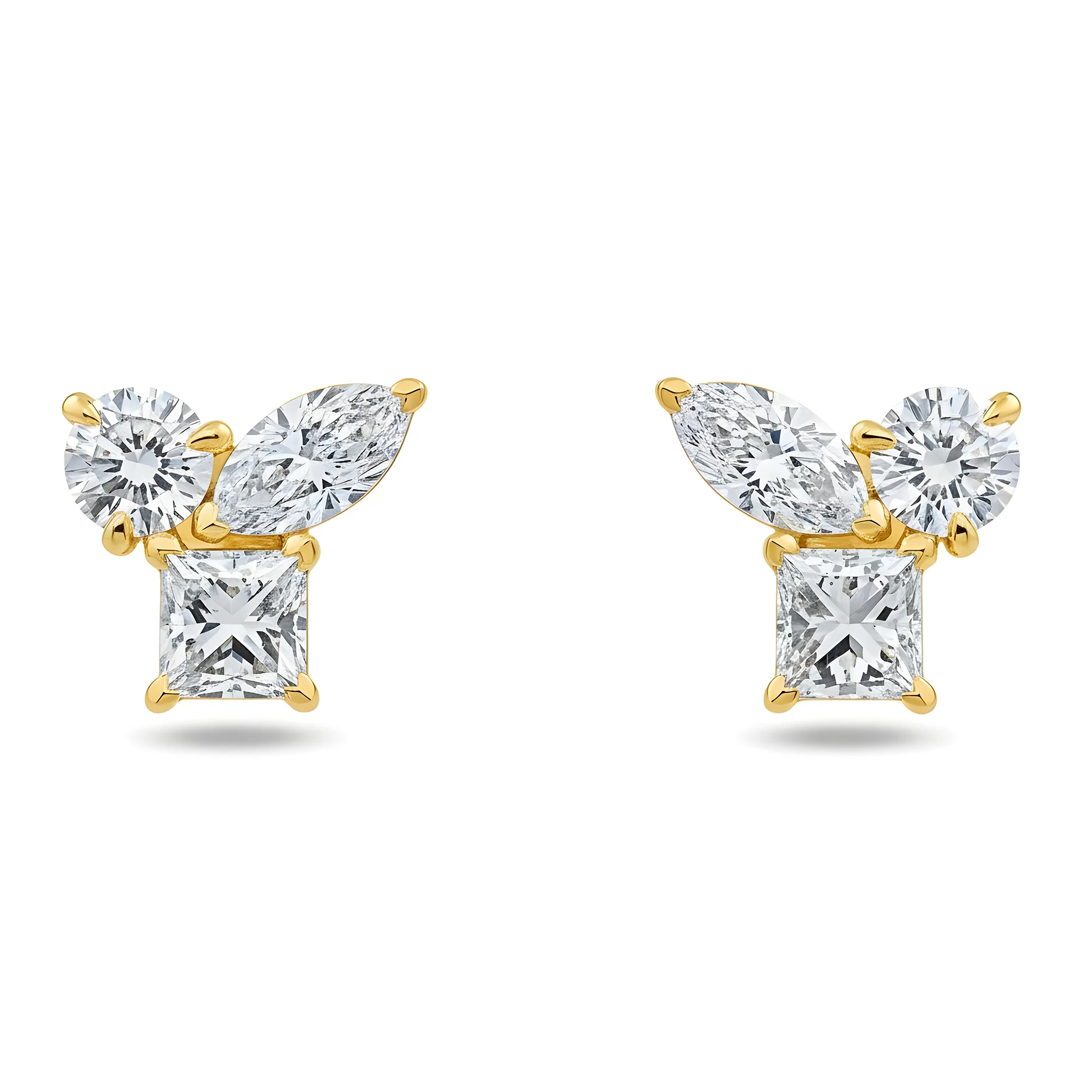 14K White Gold Diamond Rosebud Stud Earrings 1.84ctw - Image 4