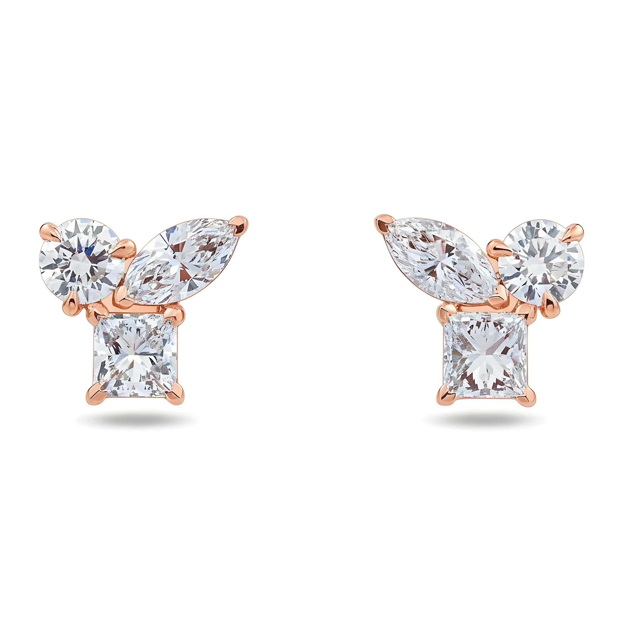 14K White Gold Diamond Rosebud Stud Earrings 1.84ctw - Image 6