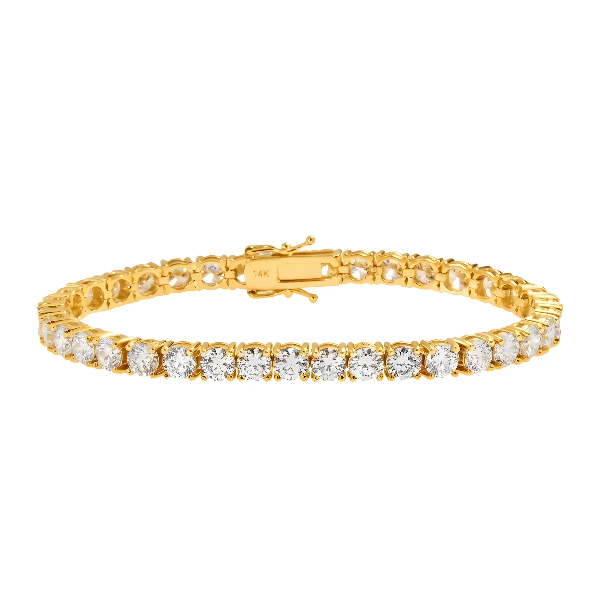 14K White Gold Round Diamond Tennis Bracelet 12.30ct - Image 5