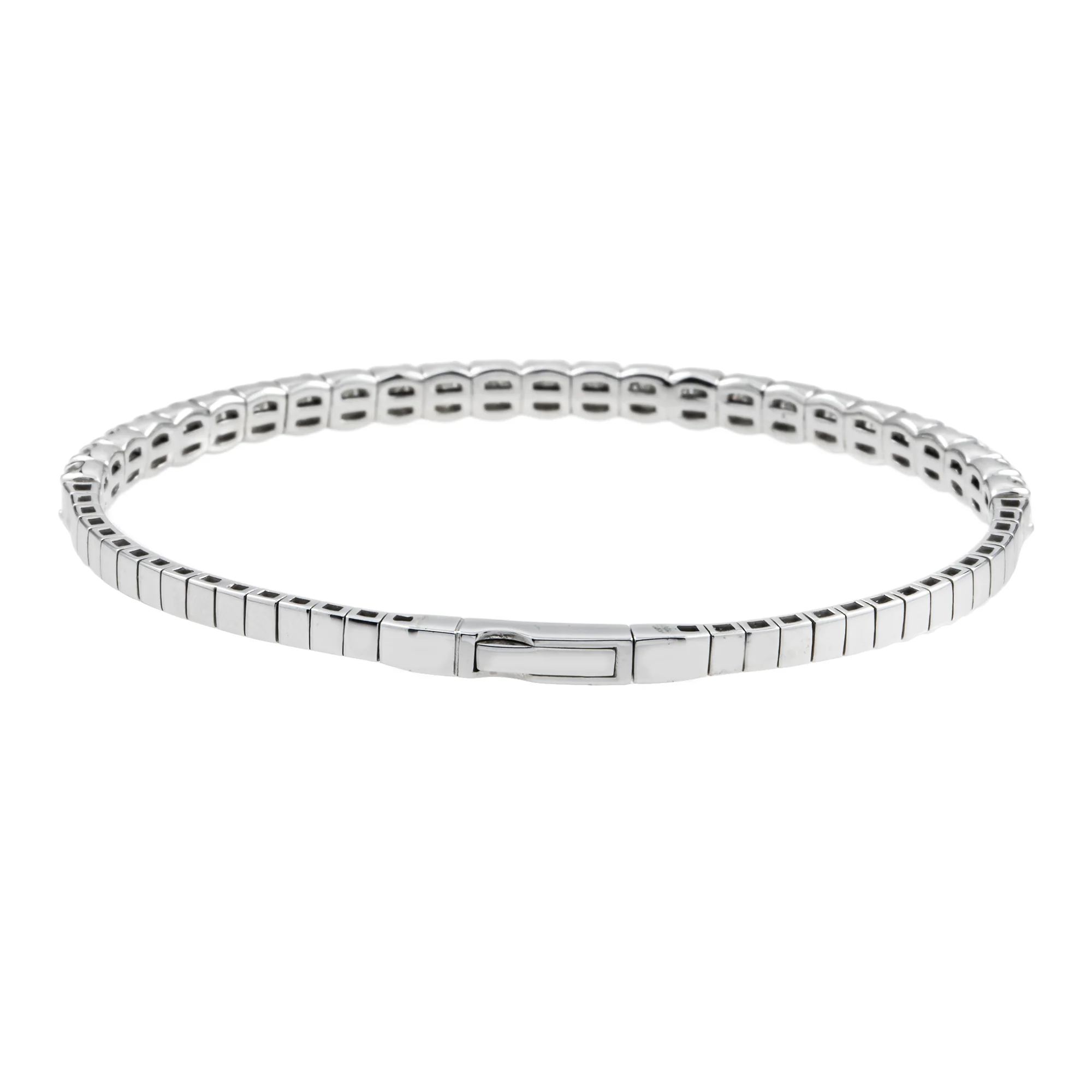 14K White Gold Round Diamond Bangle Bracelet 10.40ct - Image 4