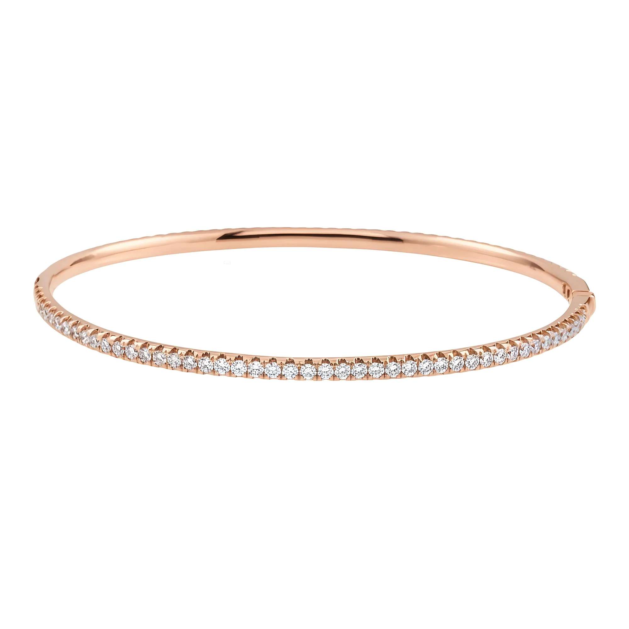 14K White Gold Round Diamond Bangle Bracelet 2.15ct - Image 8