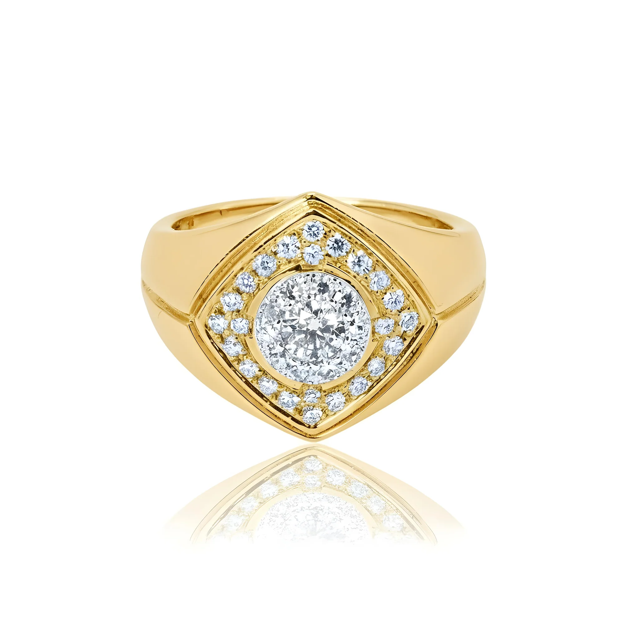 14K White Gold Round Diamond Cluster Ring 0.92ct - Image 6