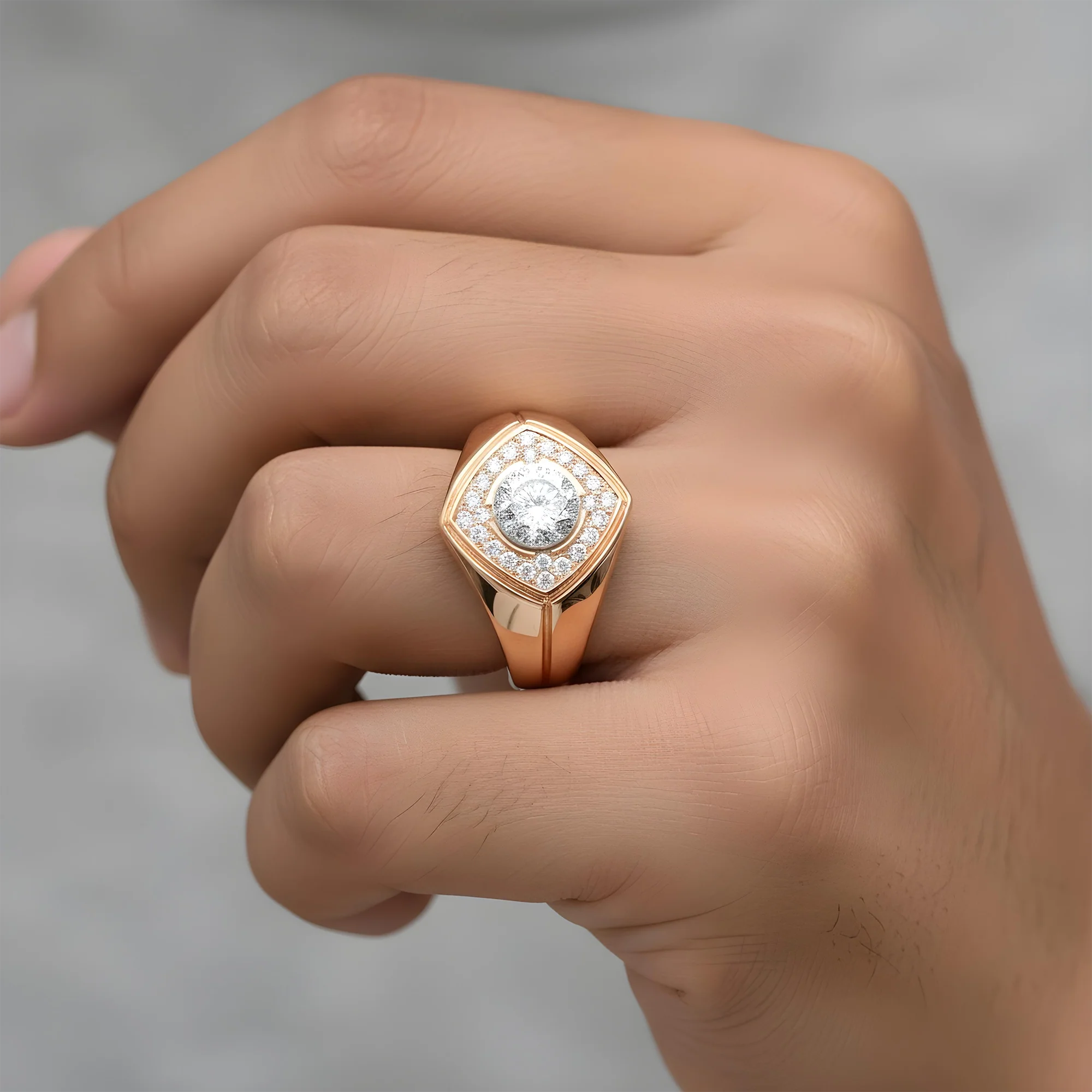 14K White Gold Round Diamond Cluster Ring 0.92ct - Image 9