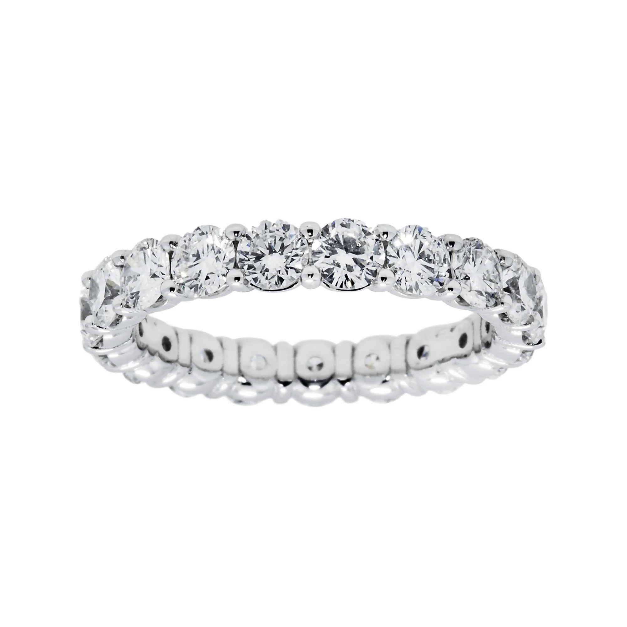 14K White Gold Round Diamond Eternity Ring 2.46ct (size 5.5)