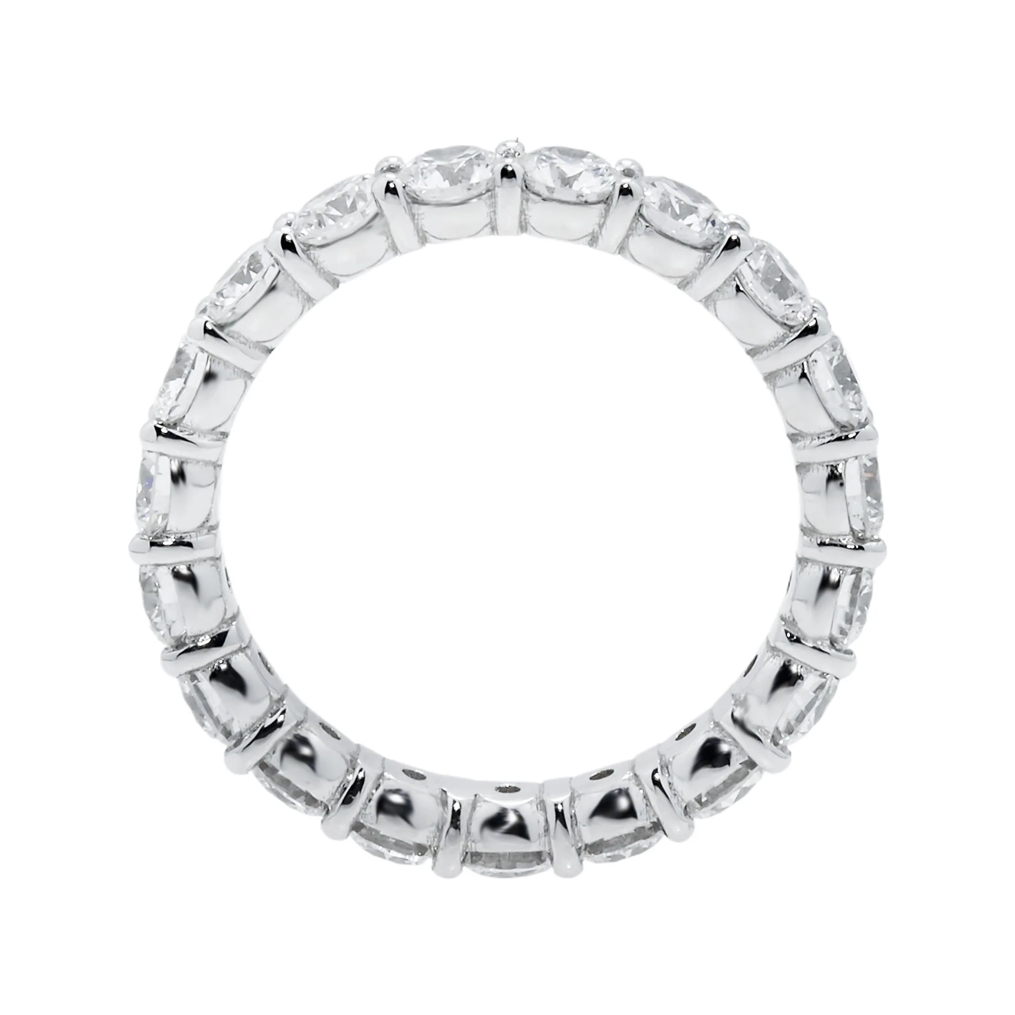 14K White Gold Round Diamond Eternity Ring 2.46ct (size 5.5) - Image 4