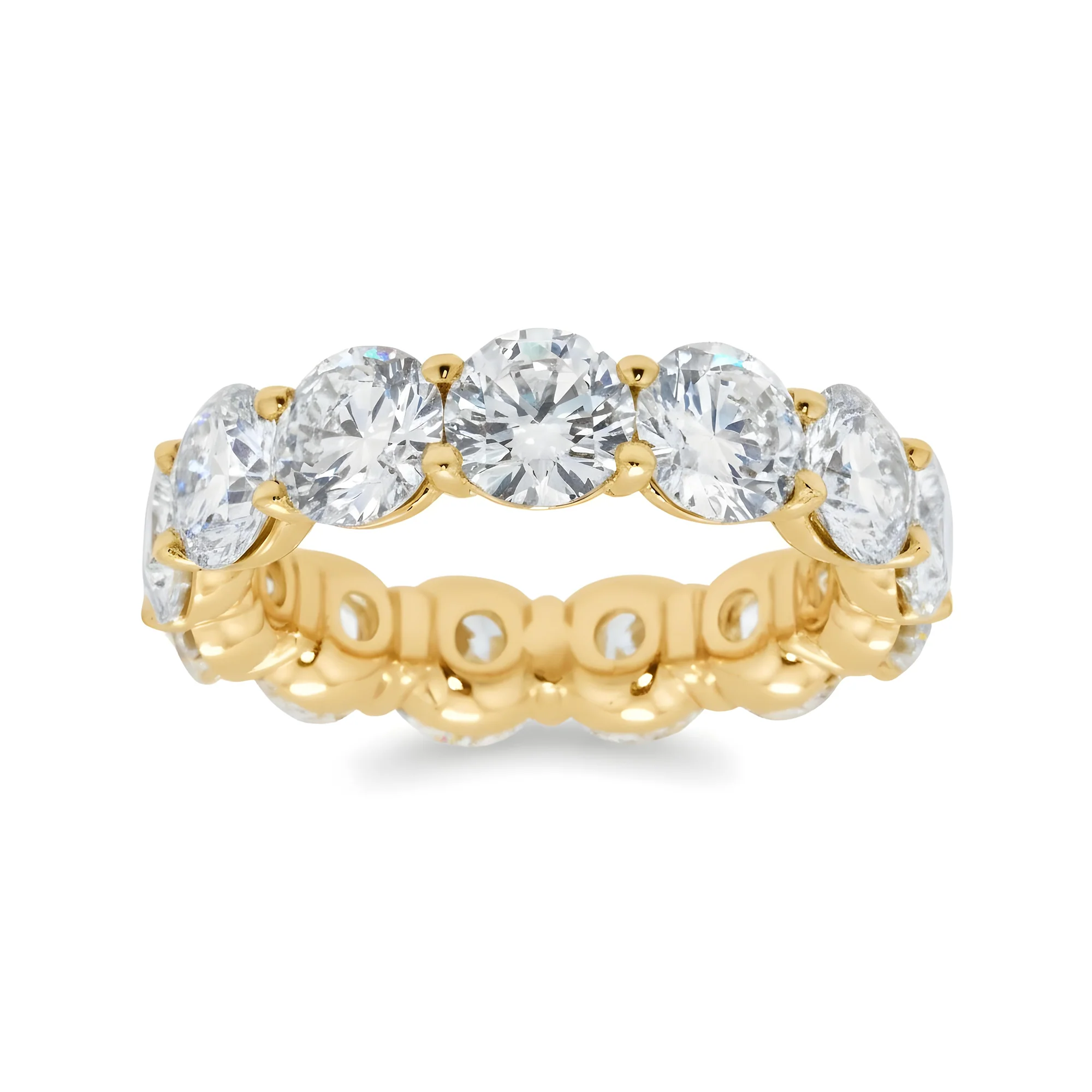 14K White Gold Round Diamond Eternity Ring 6.76ct (Size 5.75-7.5) - Image 5