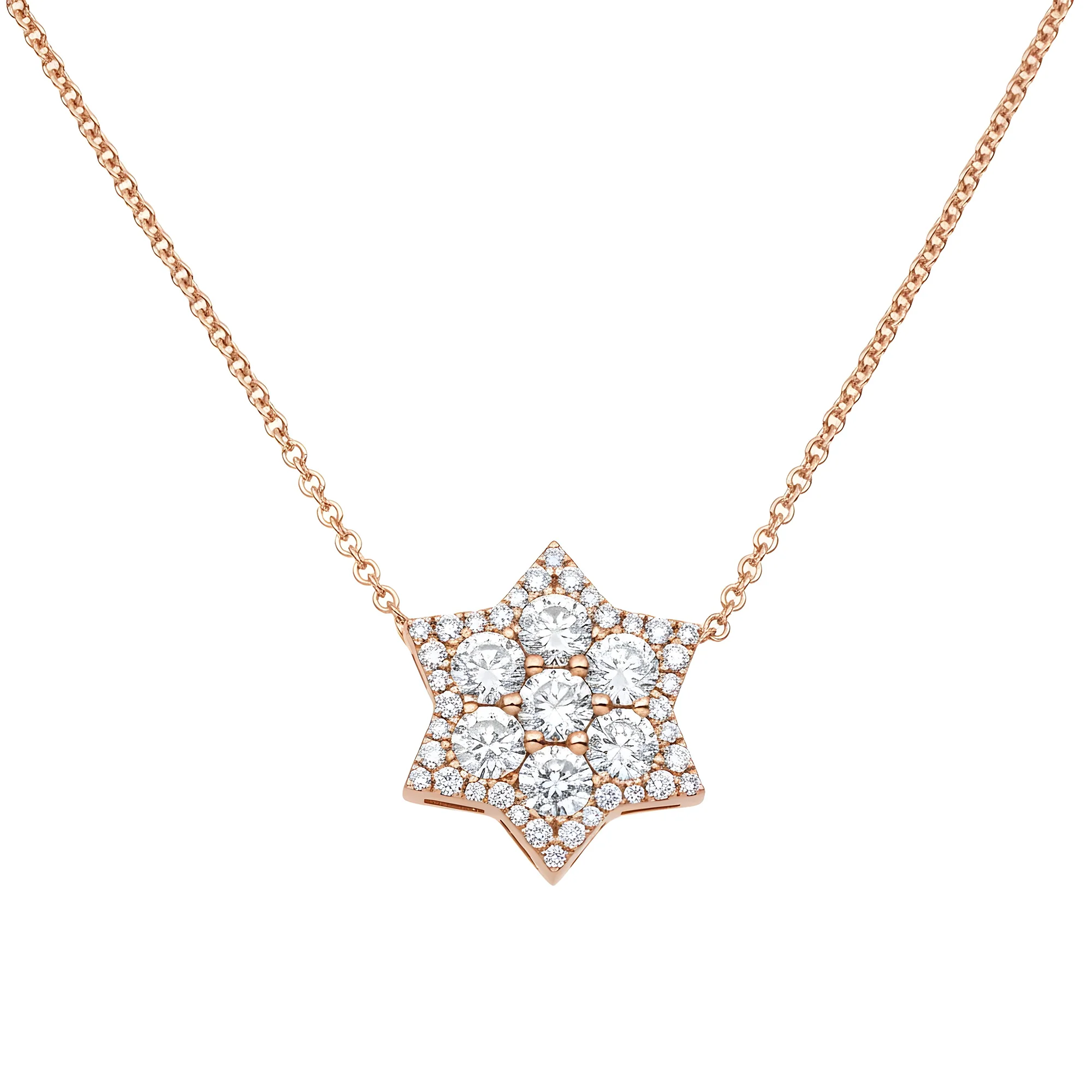 14K White Gold Round Diamond Star of David Pendant & Chain Necklace 1.51ct - Image 6