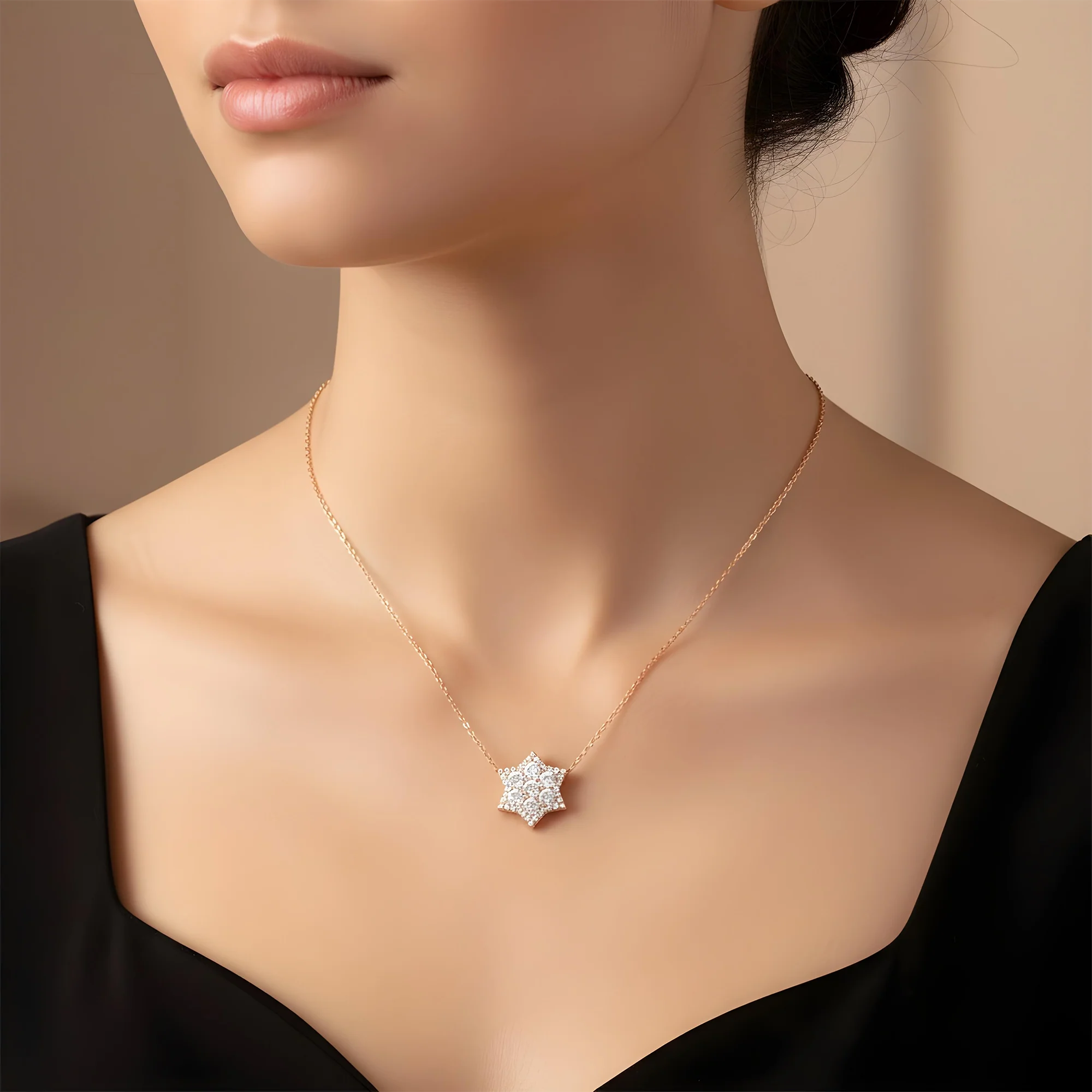 14K White Gold Round Diamond Star of David Pendant & Chain Necklace 1.51ct - Image 7