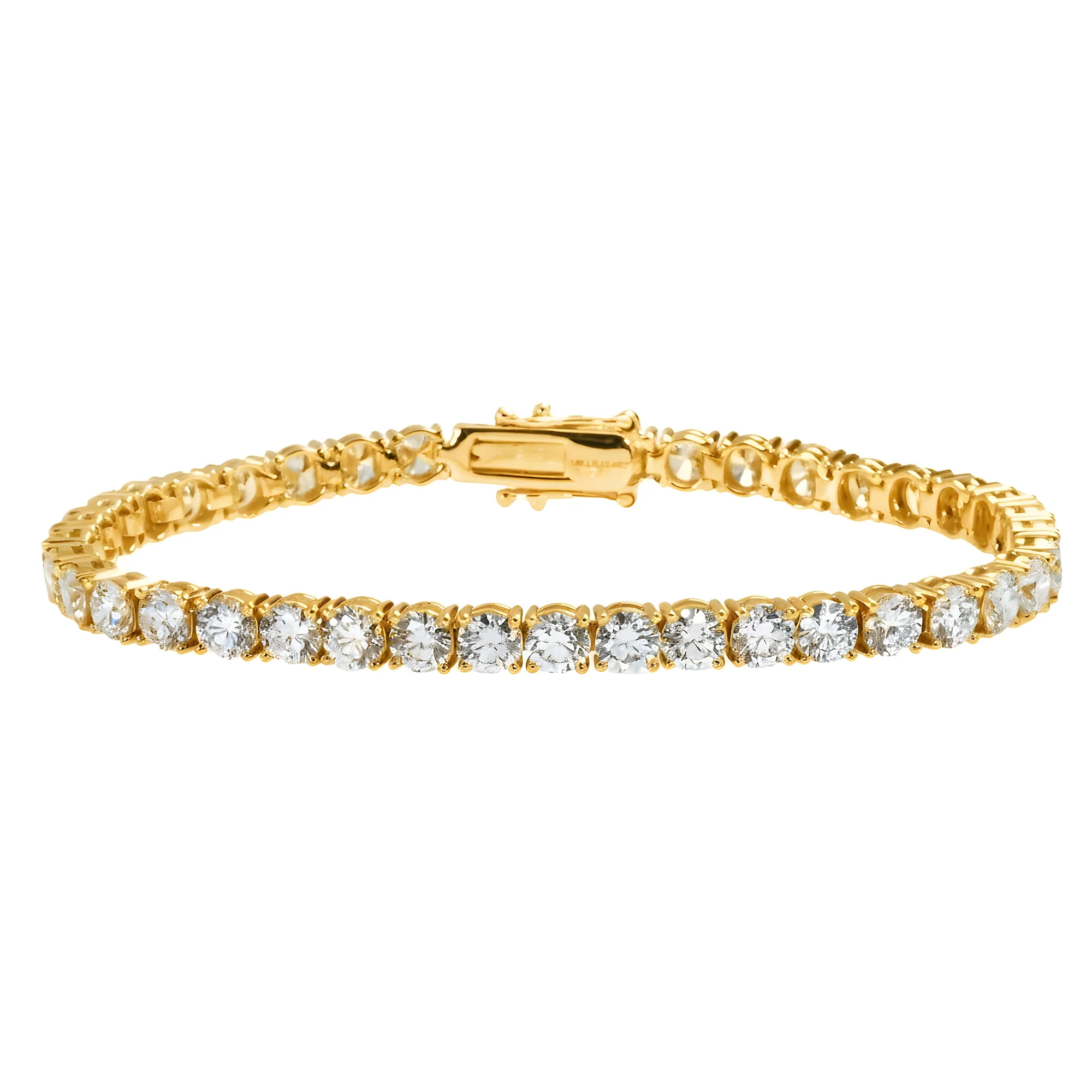 14K White Gold Round Diamond Tennis Bracelet 12.46ct - Image 4