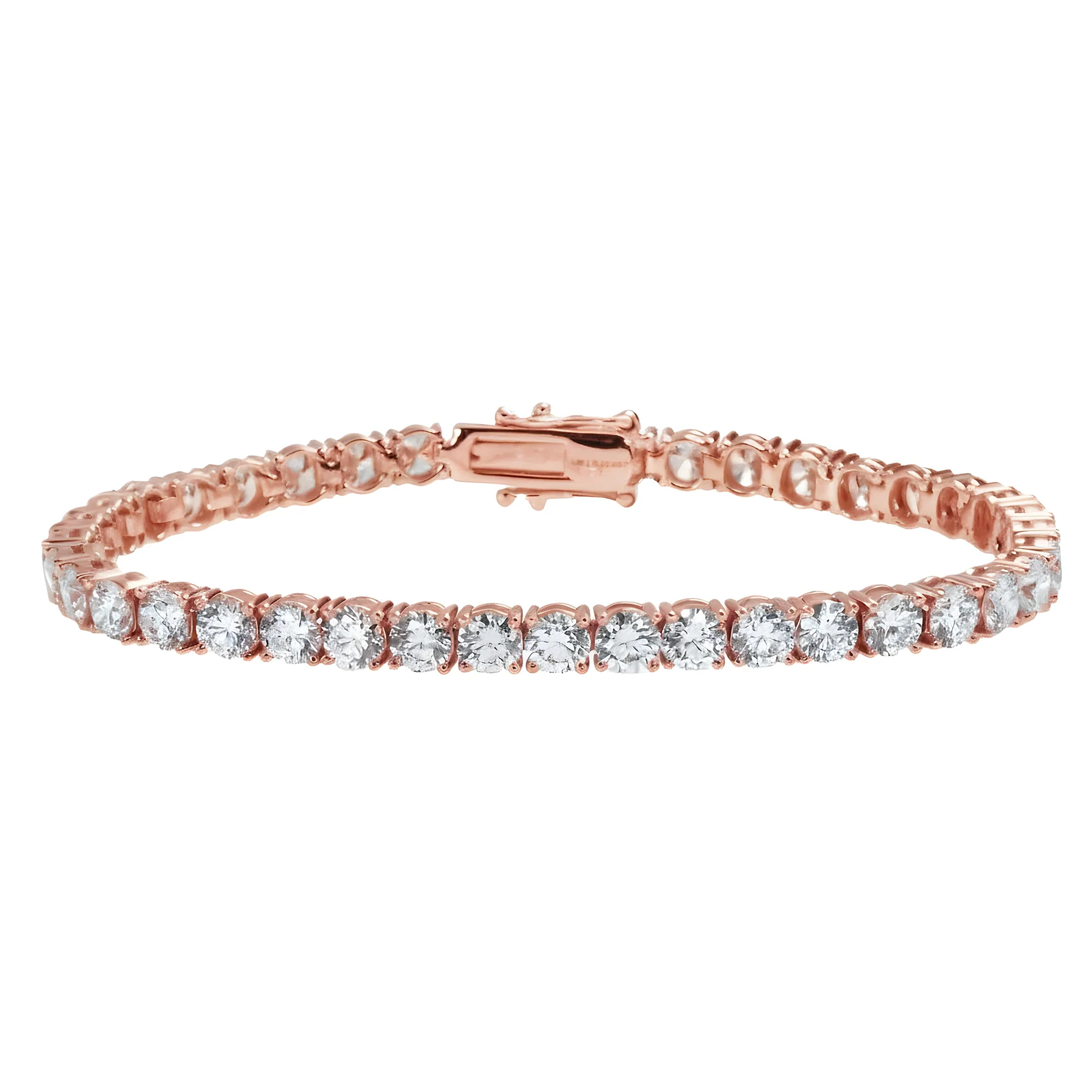 14K White Gold Round Diamond Tennis Bracelet 12.46ct - Image 6