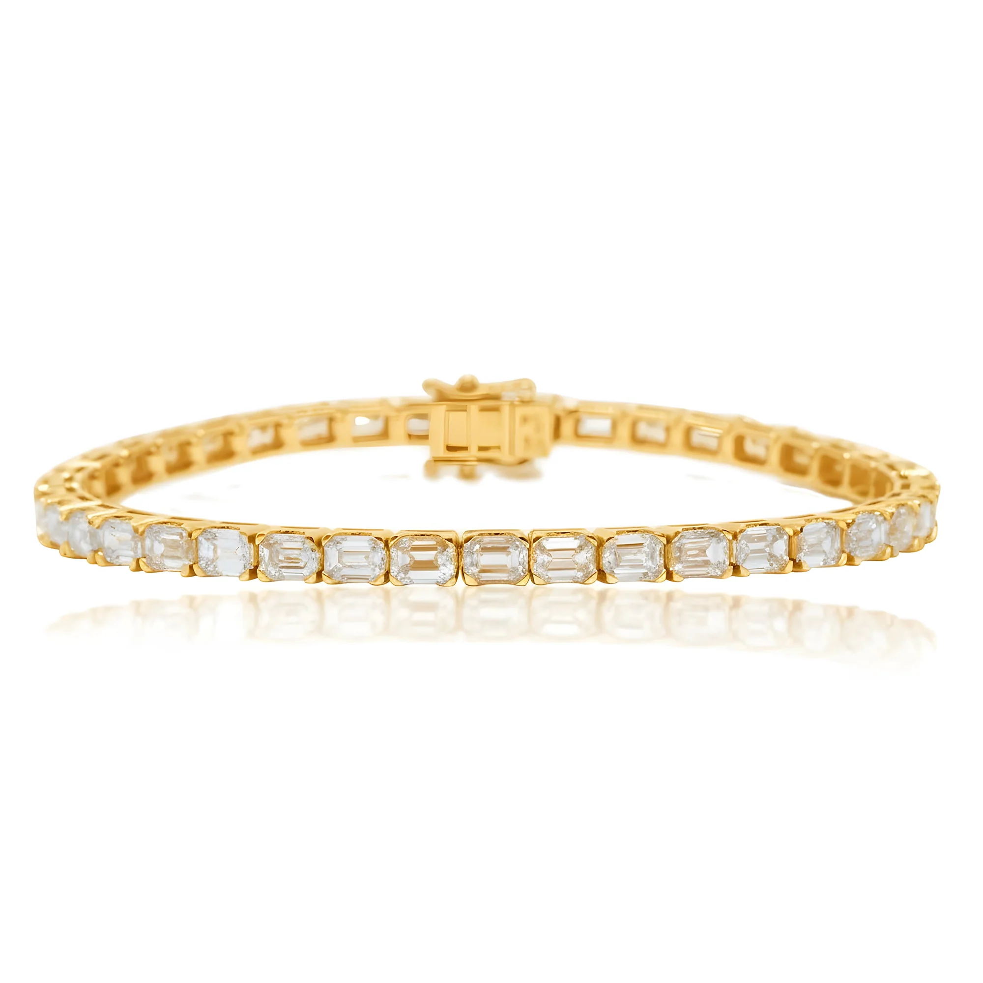 14K White Gold Round Diamond Tennis Bracelet 15.0ct - Image 4