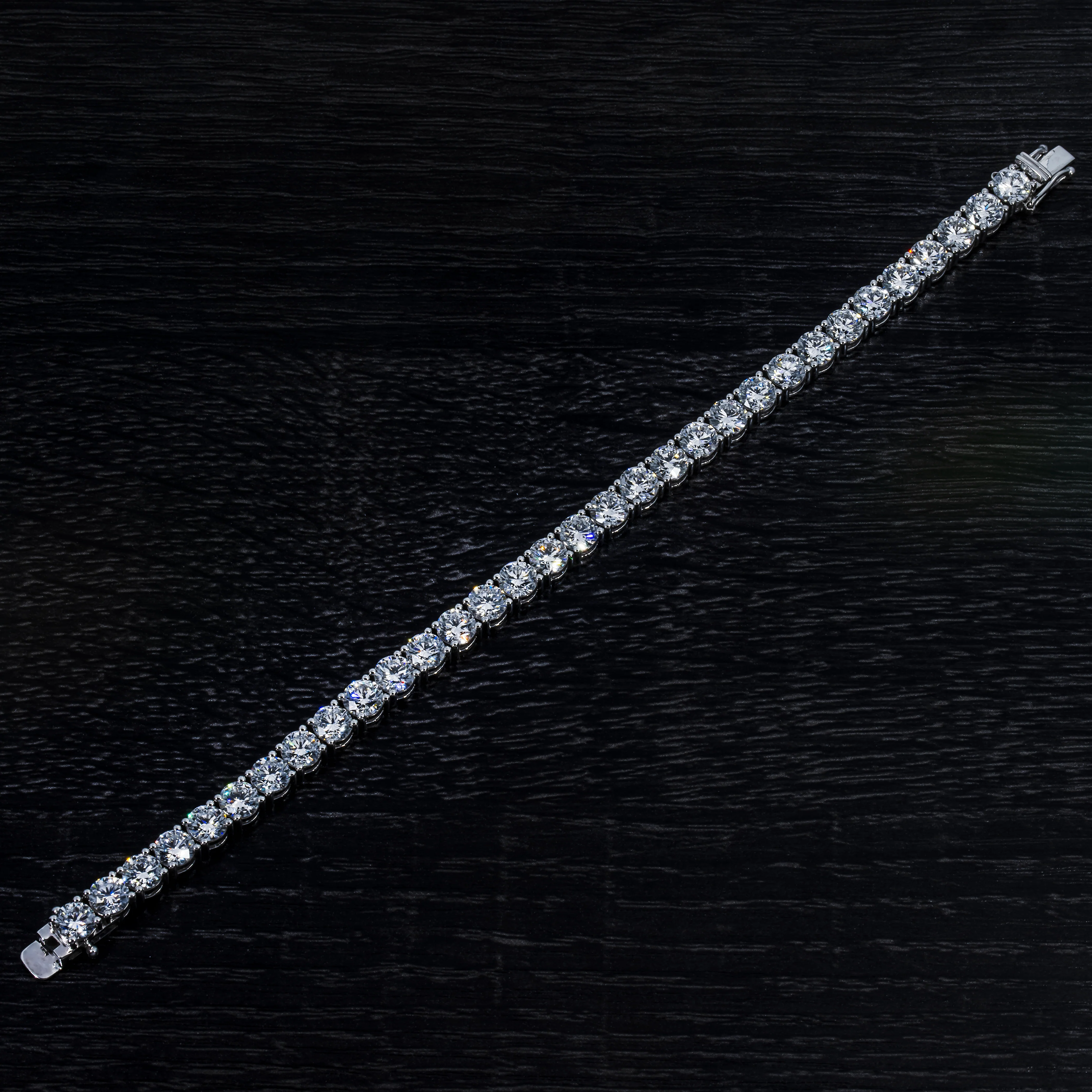 14K White Gold Round Diamond Tennis Bracelet 20.08ct - Image 3