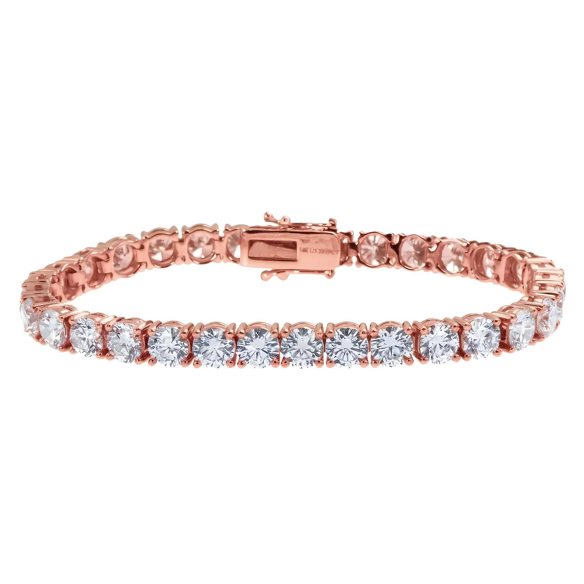 14K White Gold Round Diamond Tennis Bracelet 20.08ct - Image 7