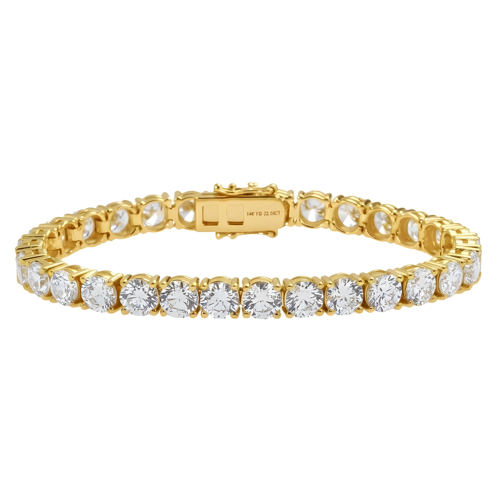 14K White Gold Round Diamond Tennis Bracelet 22.10ct - Image 4