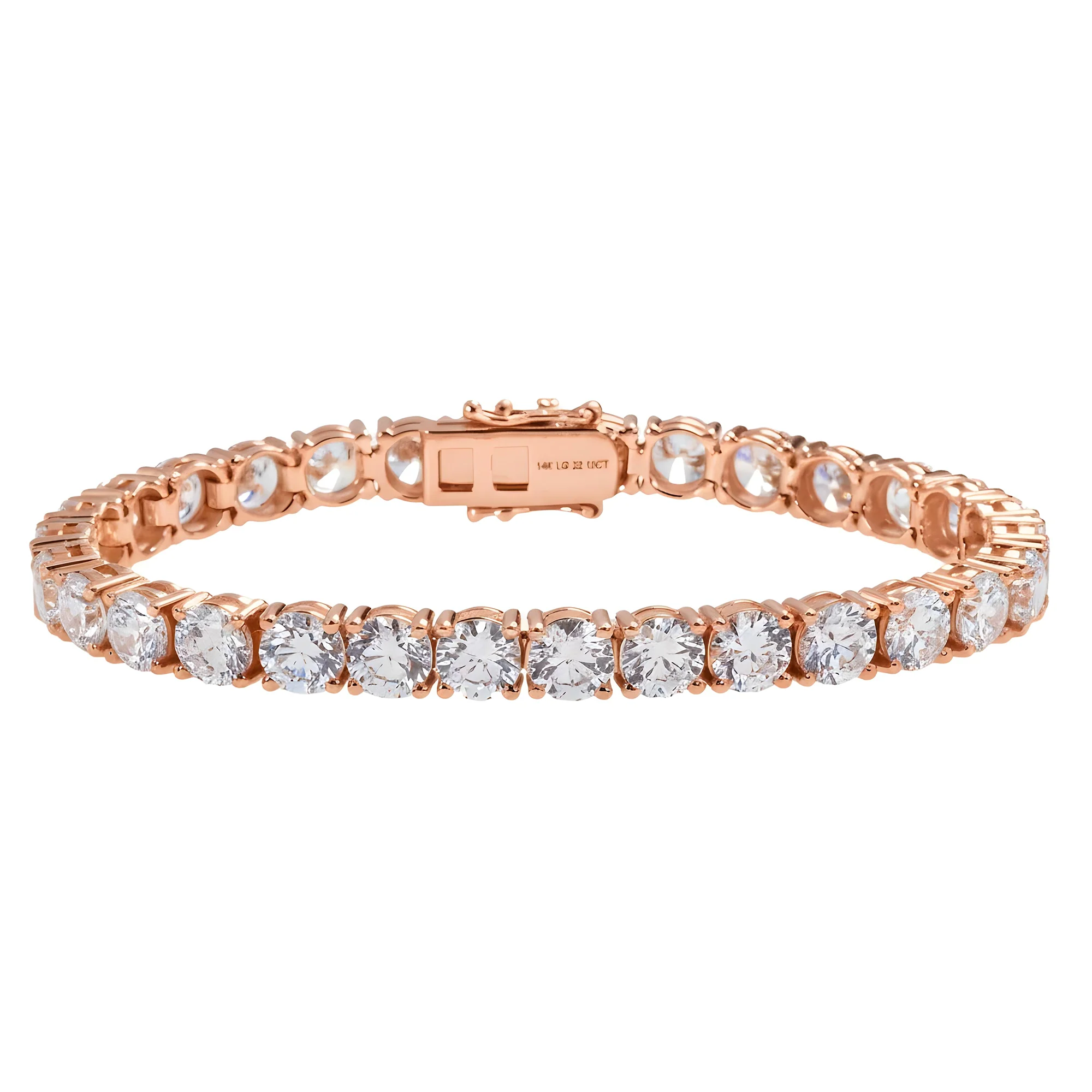 14K White Gold Round Diamond Tennis Bracelet 22.10ct - Image 6