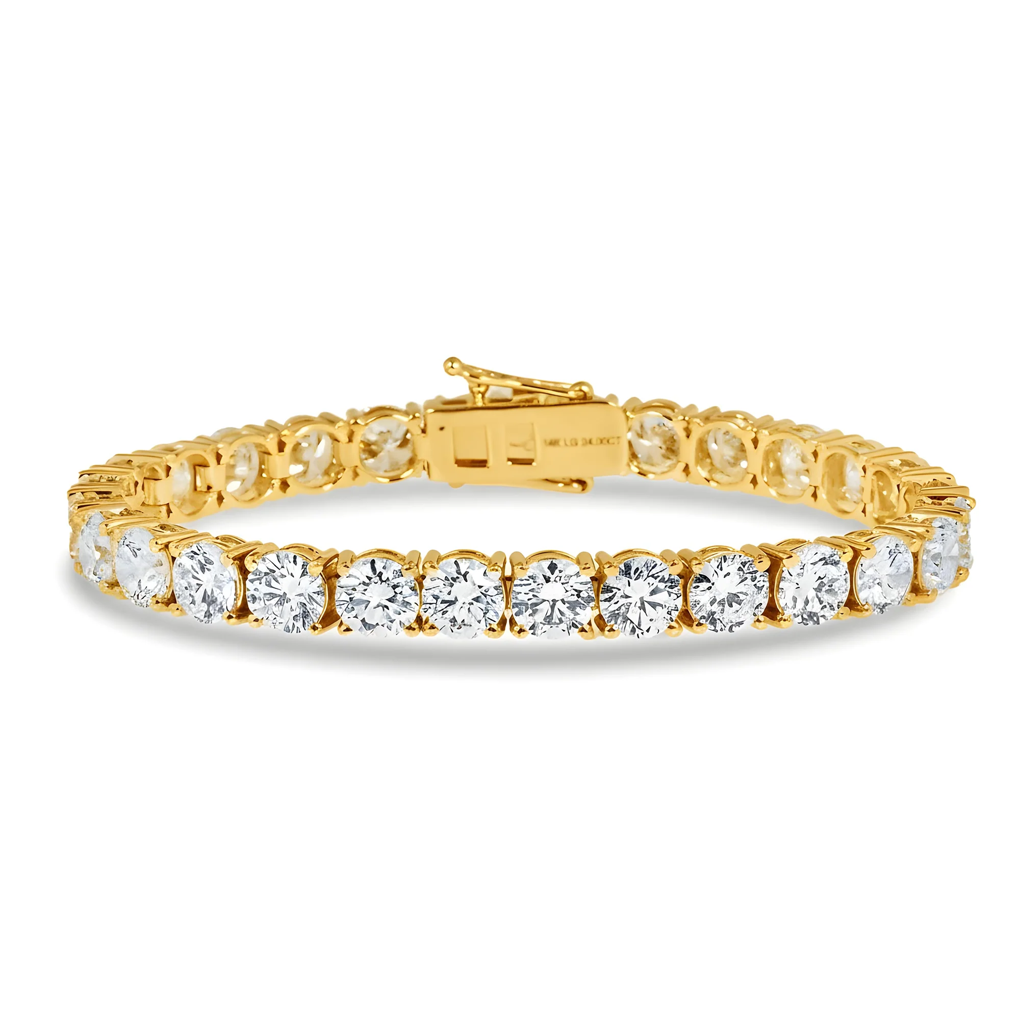 14K White Gold Round Diamond Tennis Bracelet 24.0ct - Image 4