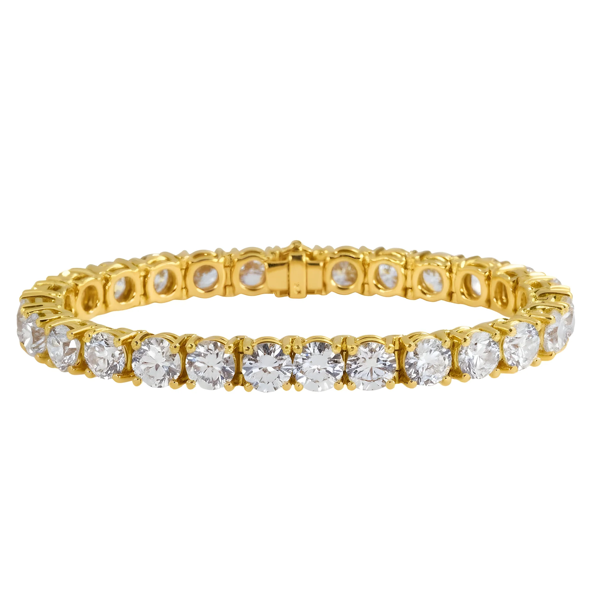 14K White Gold Round Diamond Tennis Bracelet 27.27ct - Image 5