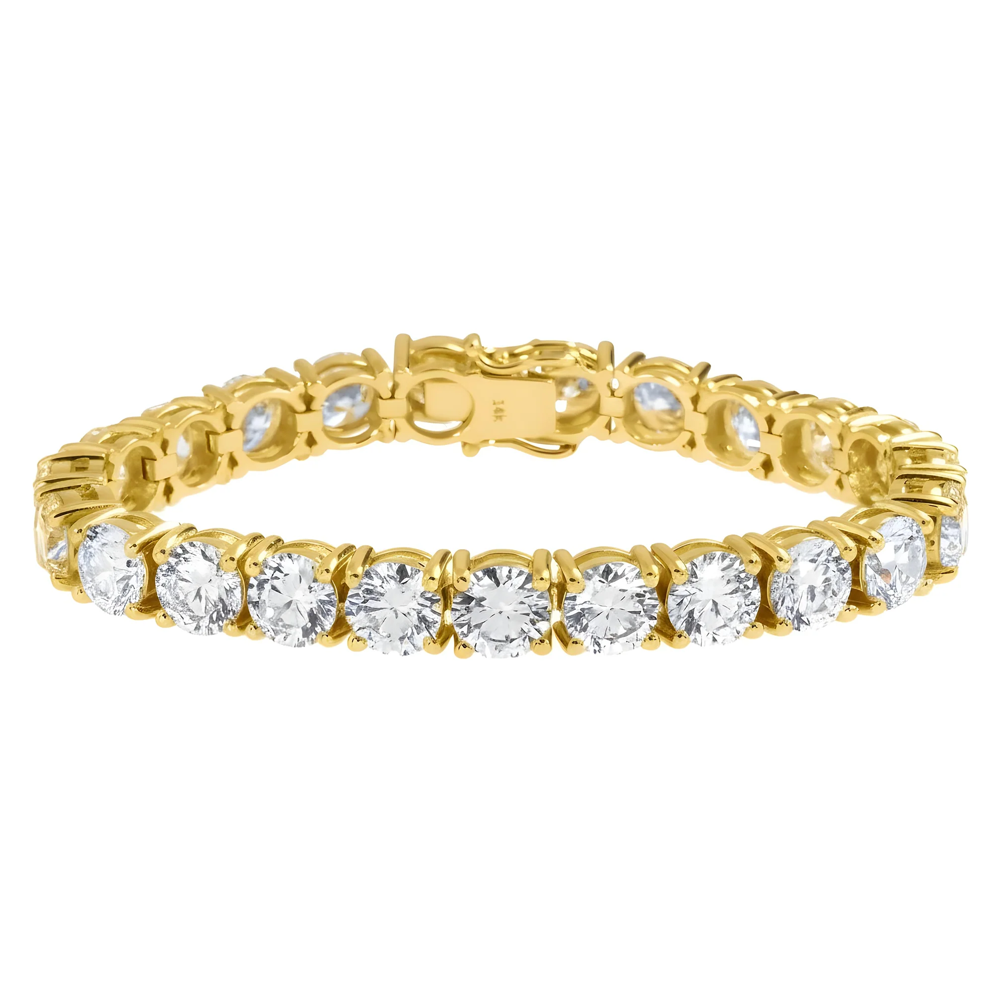 14K White Gold Round Diamond Tennis Bracelet 34.65ct - Image 5