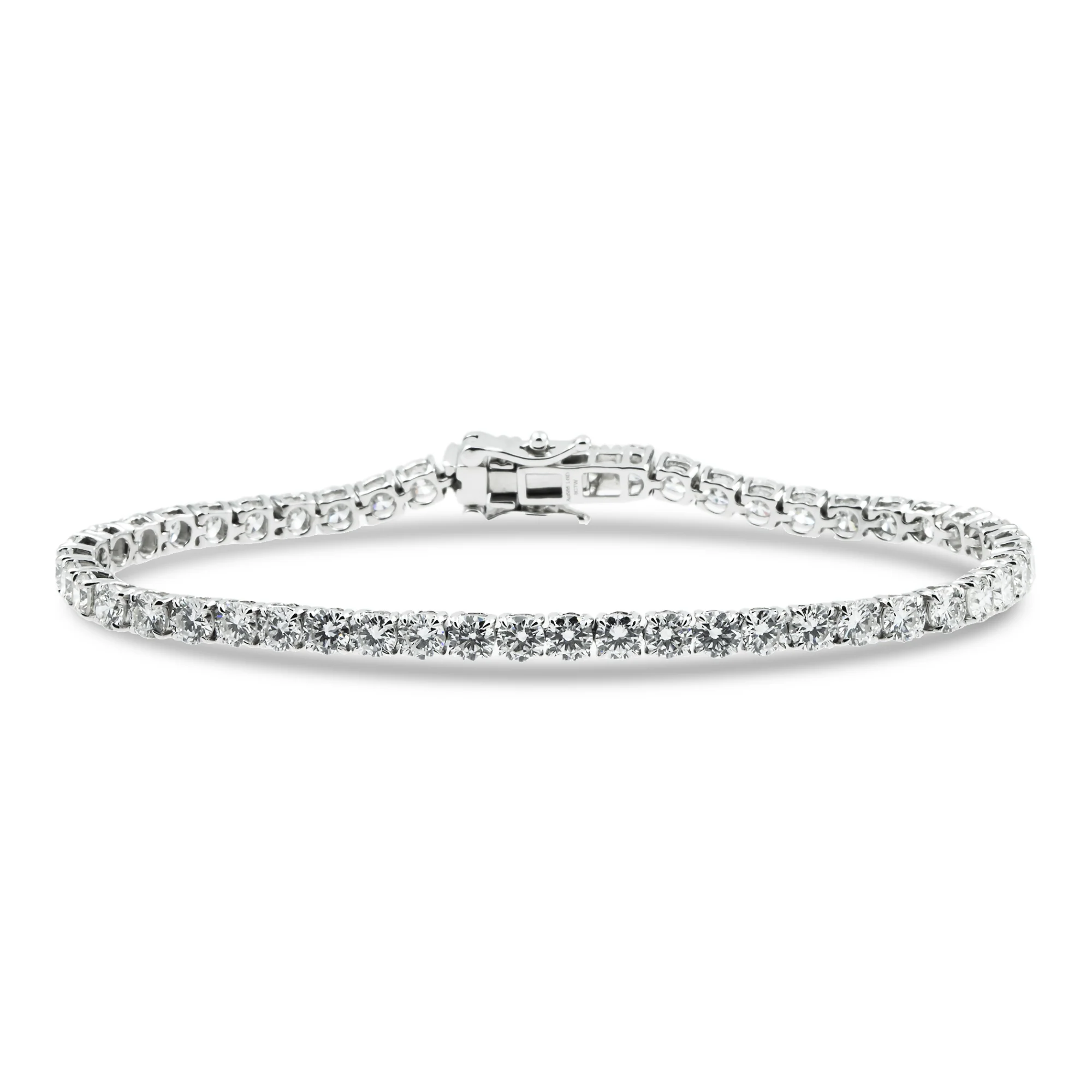 14K White Gold Round Diamond Tennis Bracelet 8.21ct