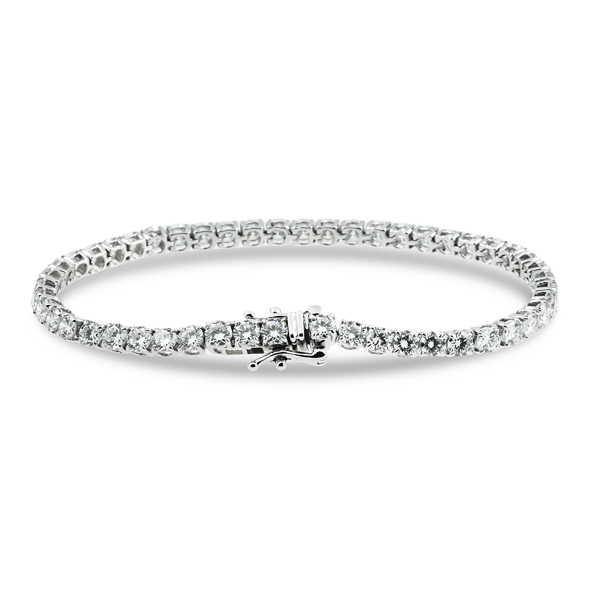 14K White Gold Round Diamond Tennis Bracelet 8.21ct - Image 4