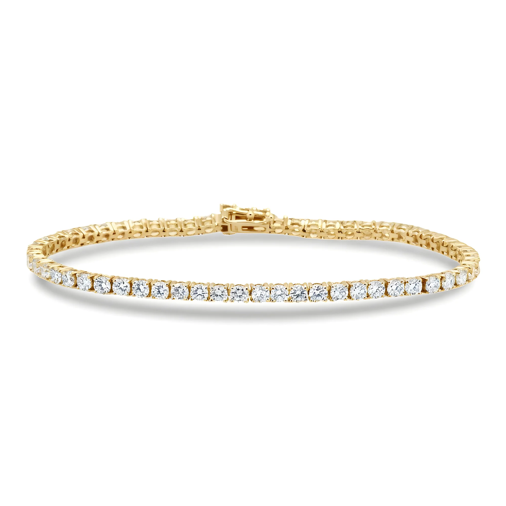 14K White Gold Round Diamond Tennis Bracelet 8.21ct - Image 5