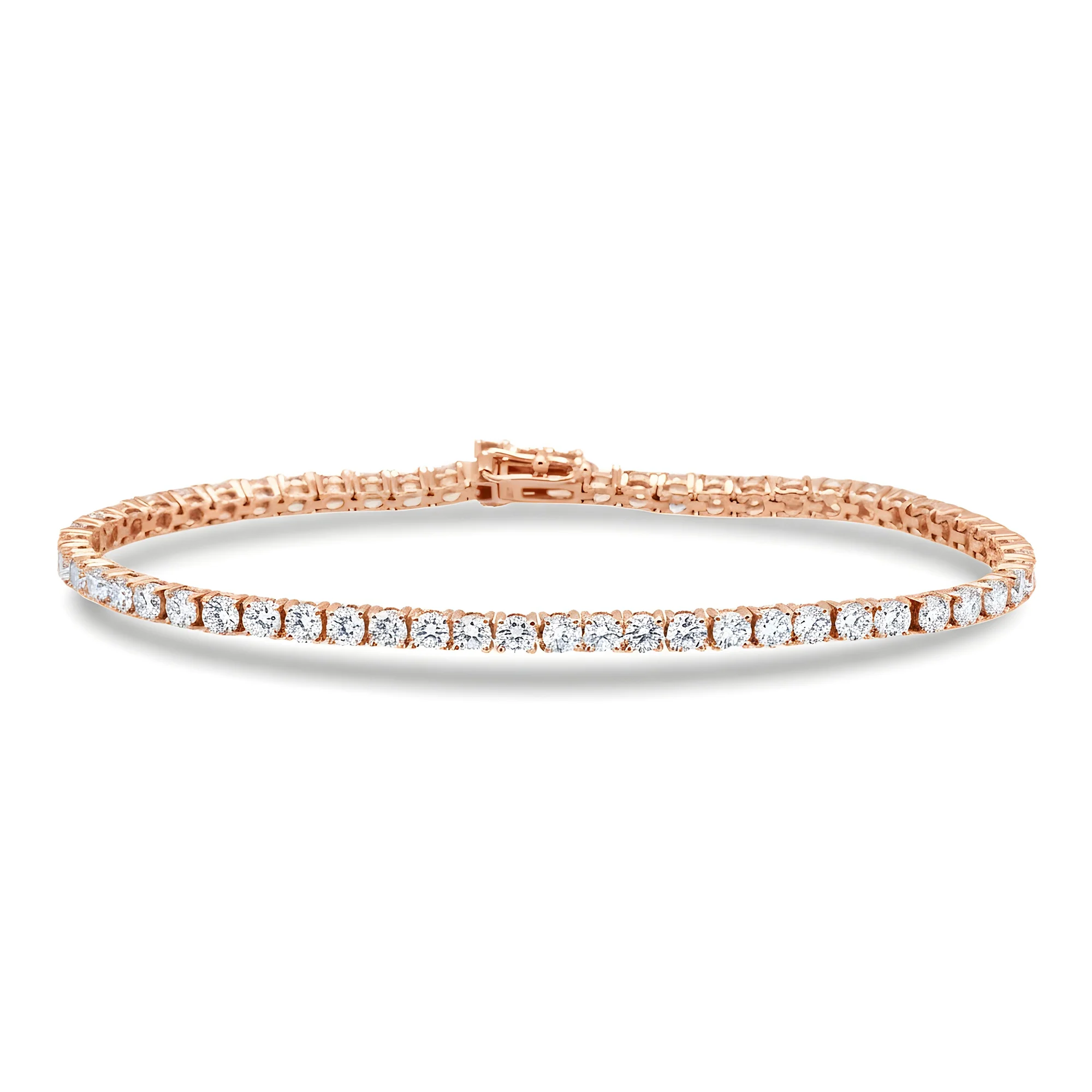 14K White Gold Round Diamond Tennis Bracelet 8.21ct - Image 7