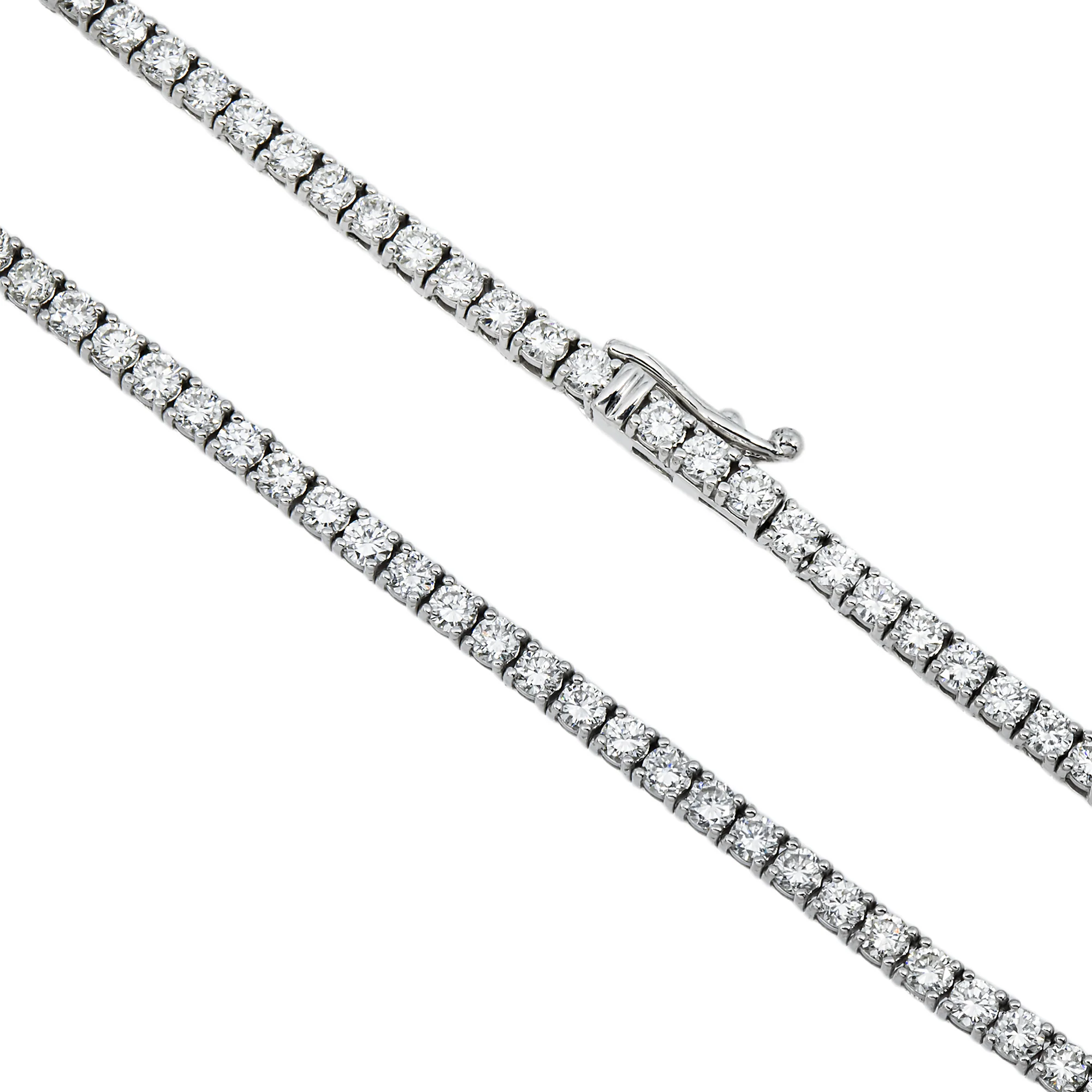 14K White Gold Round Diamond Tennis Chain 10ct (16"-22") - Image 4