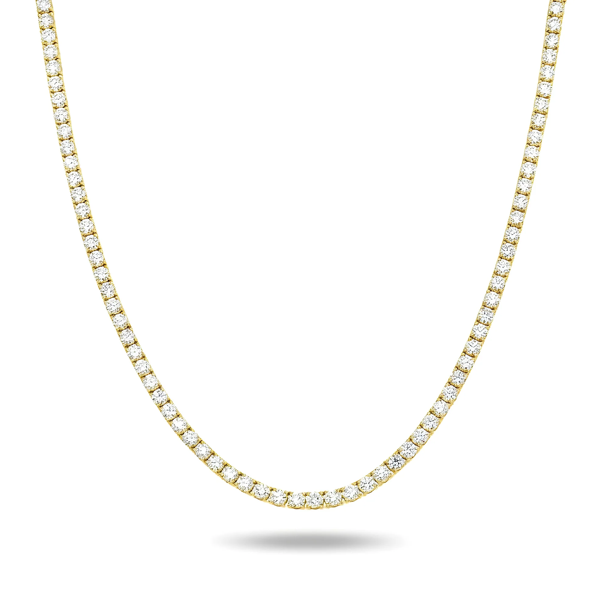 14K White Gold Round Diamond Tennis Chain 18.35ct - Image 4