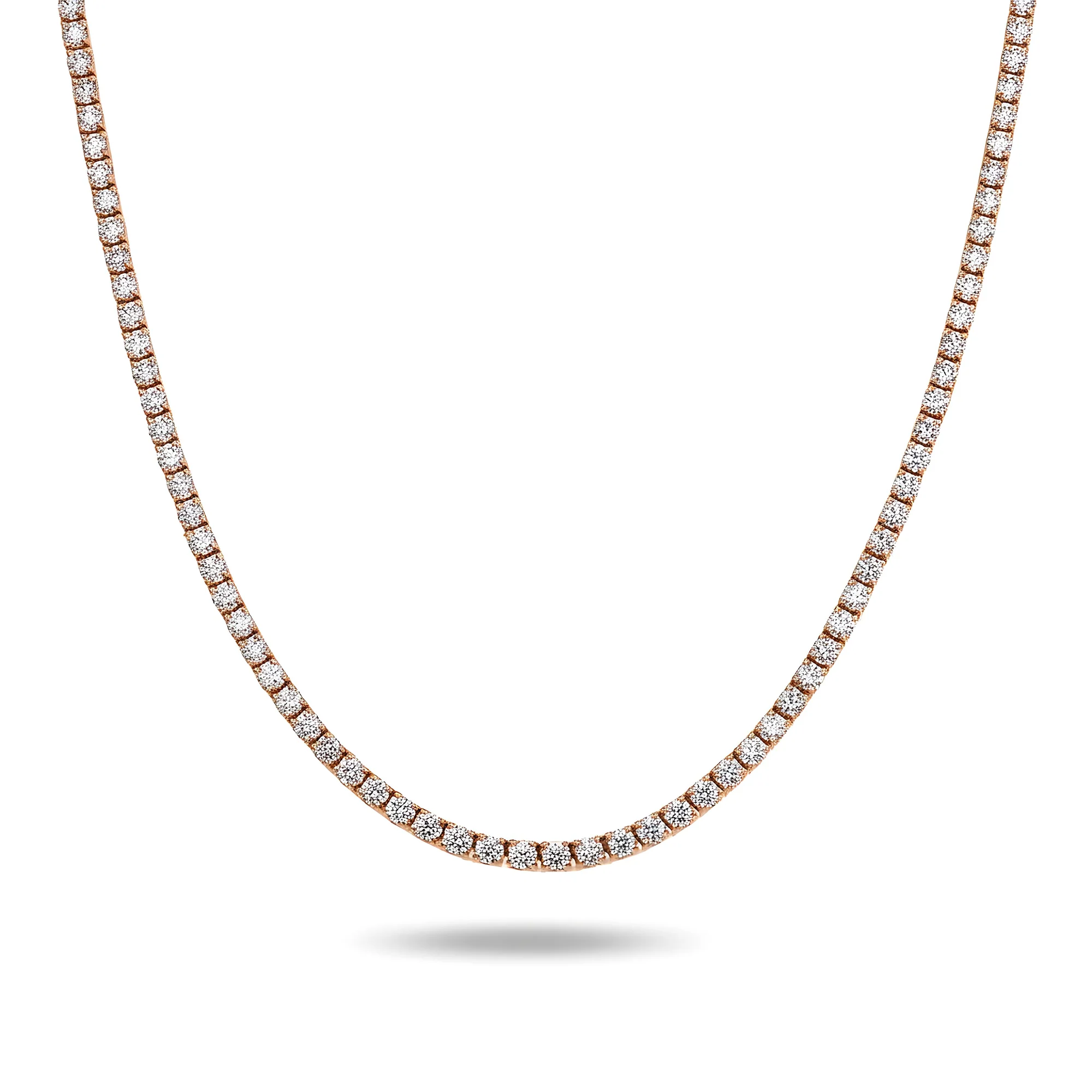 14K White Gold Round Diamond Tennis Chain 26.66ct (16"-24") - Image 6