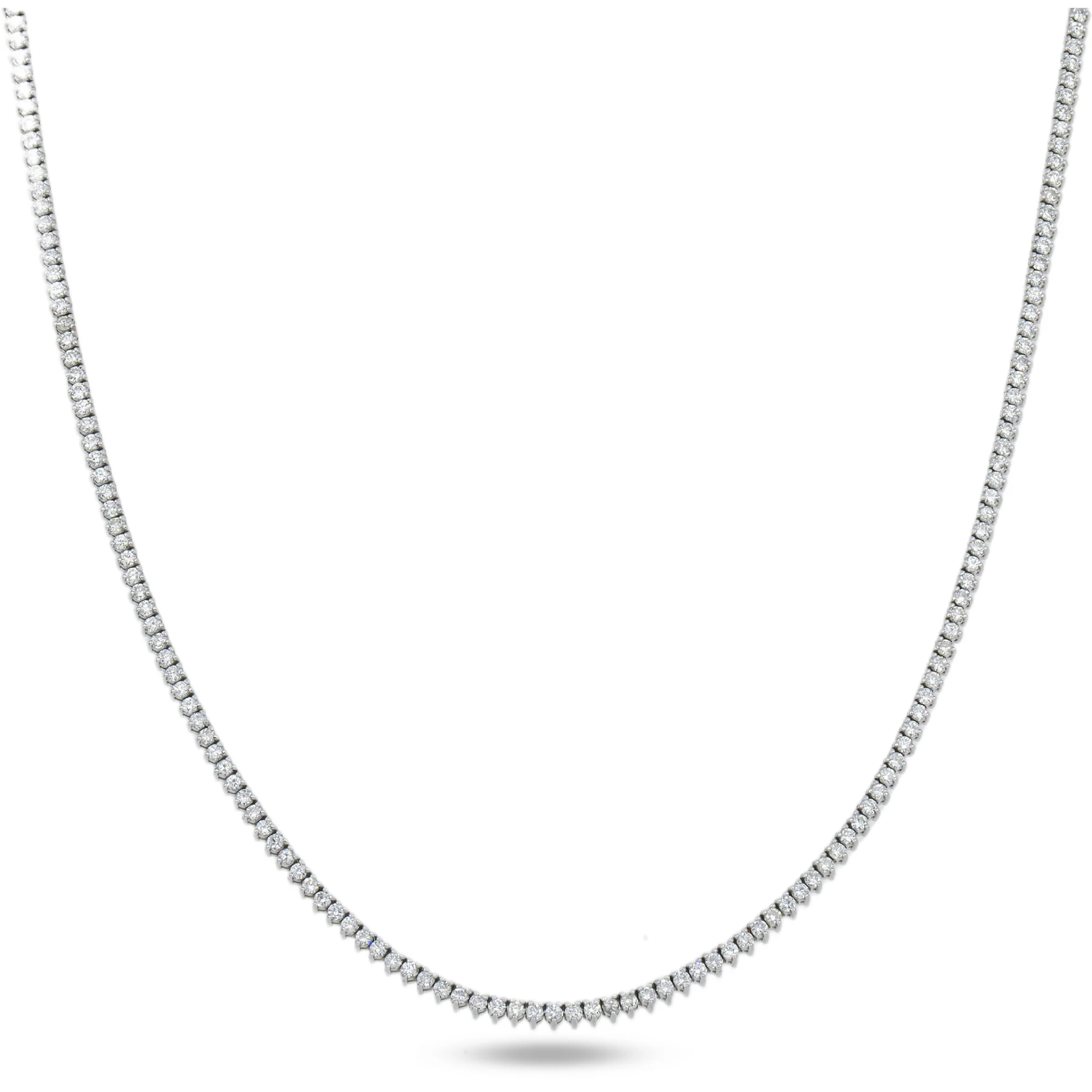 14K White Gold Round Diamond Tennis Chain 3.75ct (16"-22")