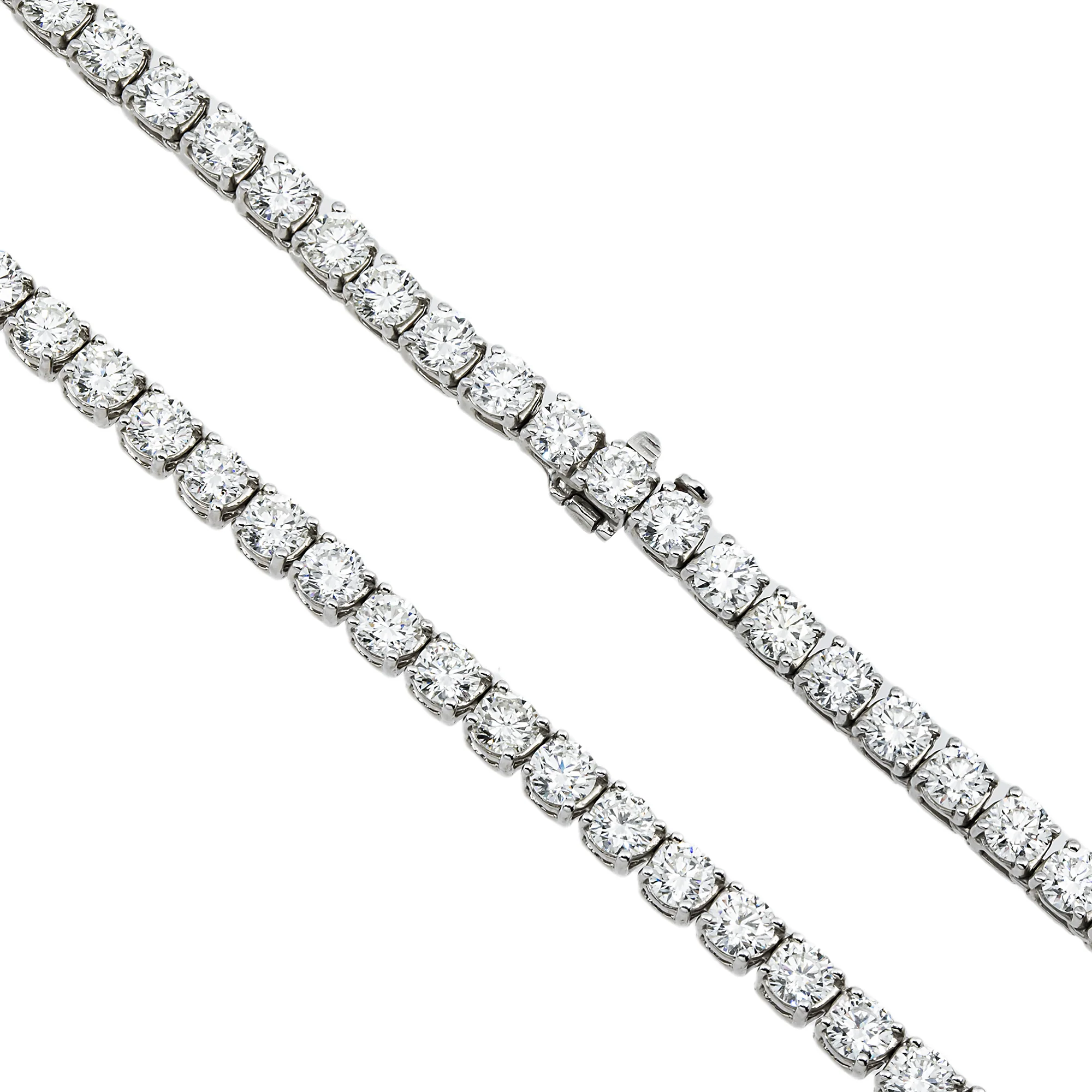 14K White Gold Round Diamond Tennis Chain 35.97ct (16"-22") - Image 4