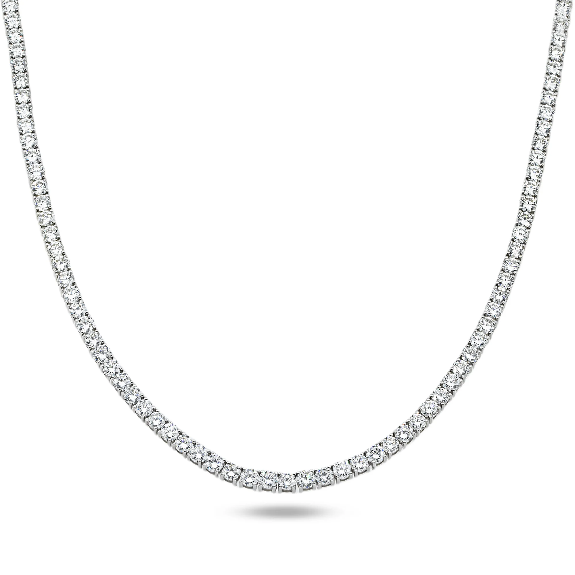 14K White Gold Round Diamond Tennis Chain 44.70ct (16"-26")