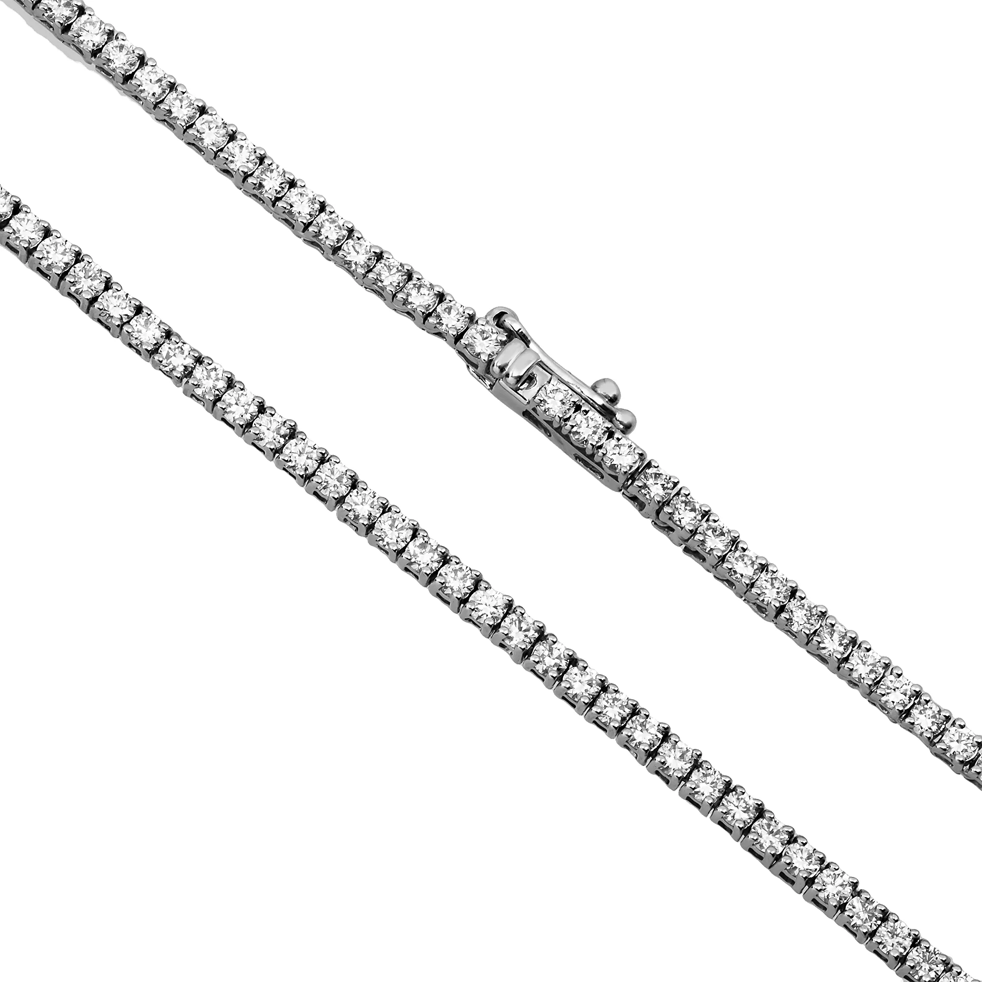 14K White Gold Round Diamond Tennis Chain 5.68ct (16"-24") - Image 3